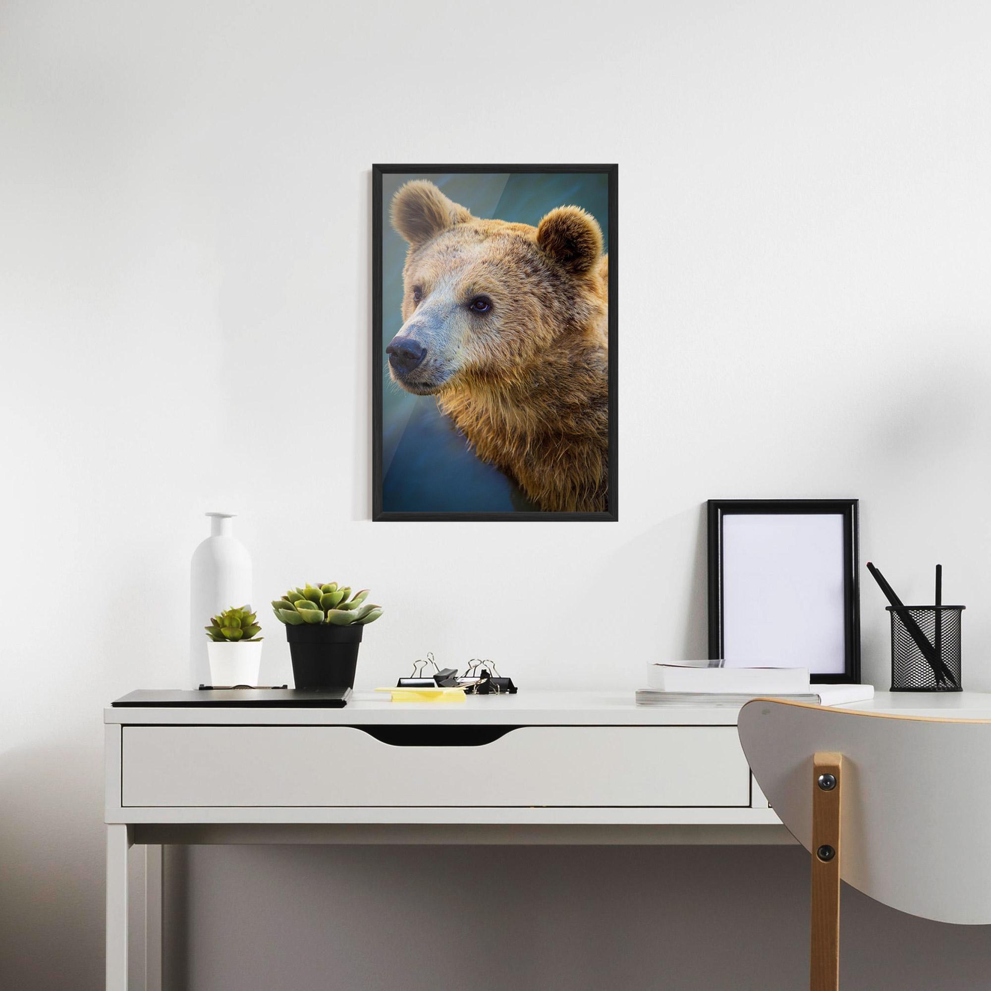 Plakat w Ramie Bear Head mockup 7