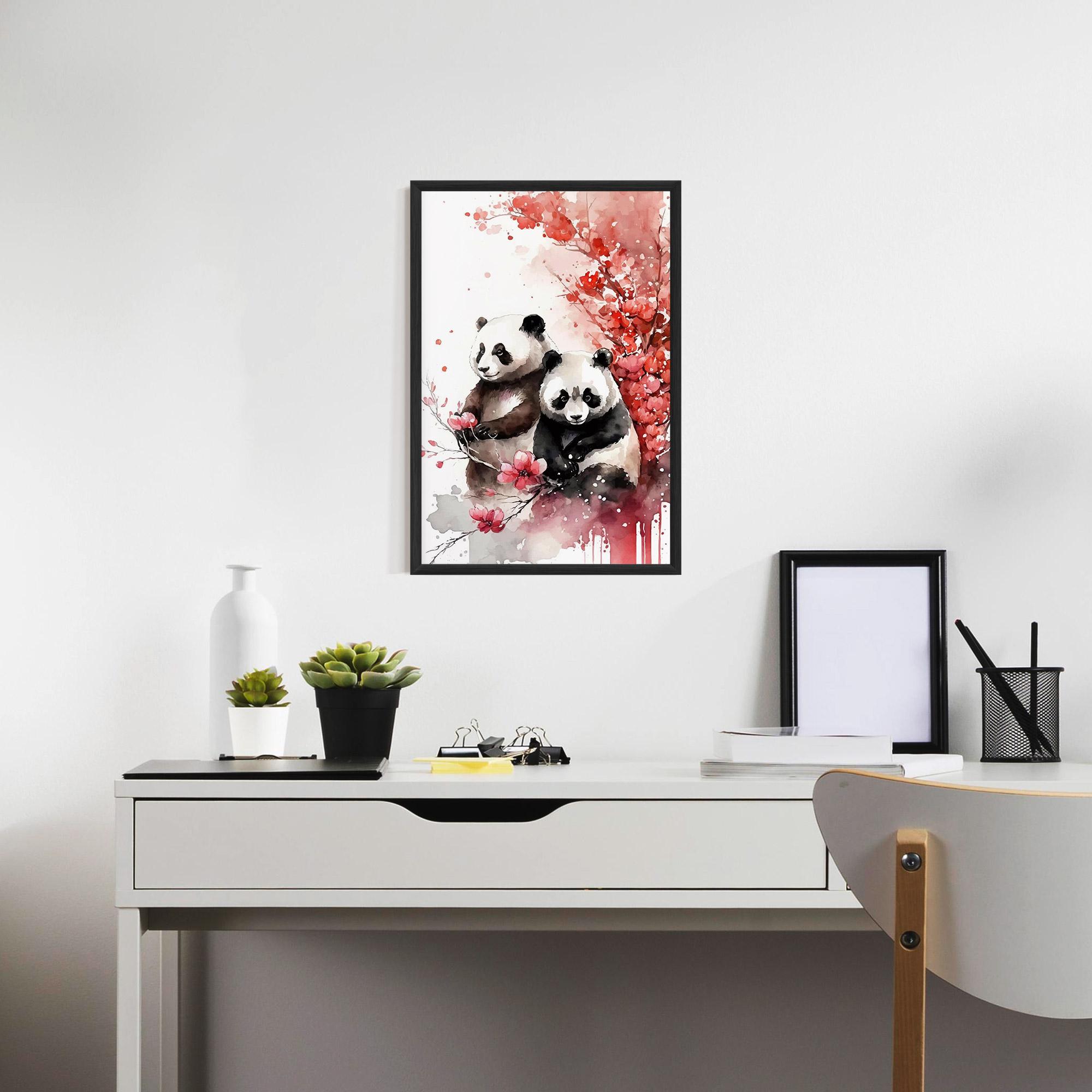 Plakat w Ramie Blossom Panda mockup 7