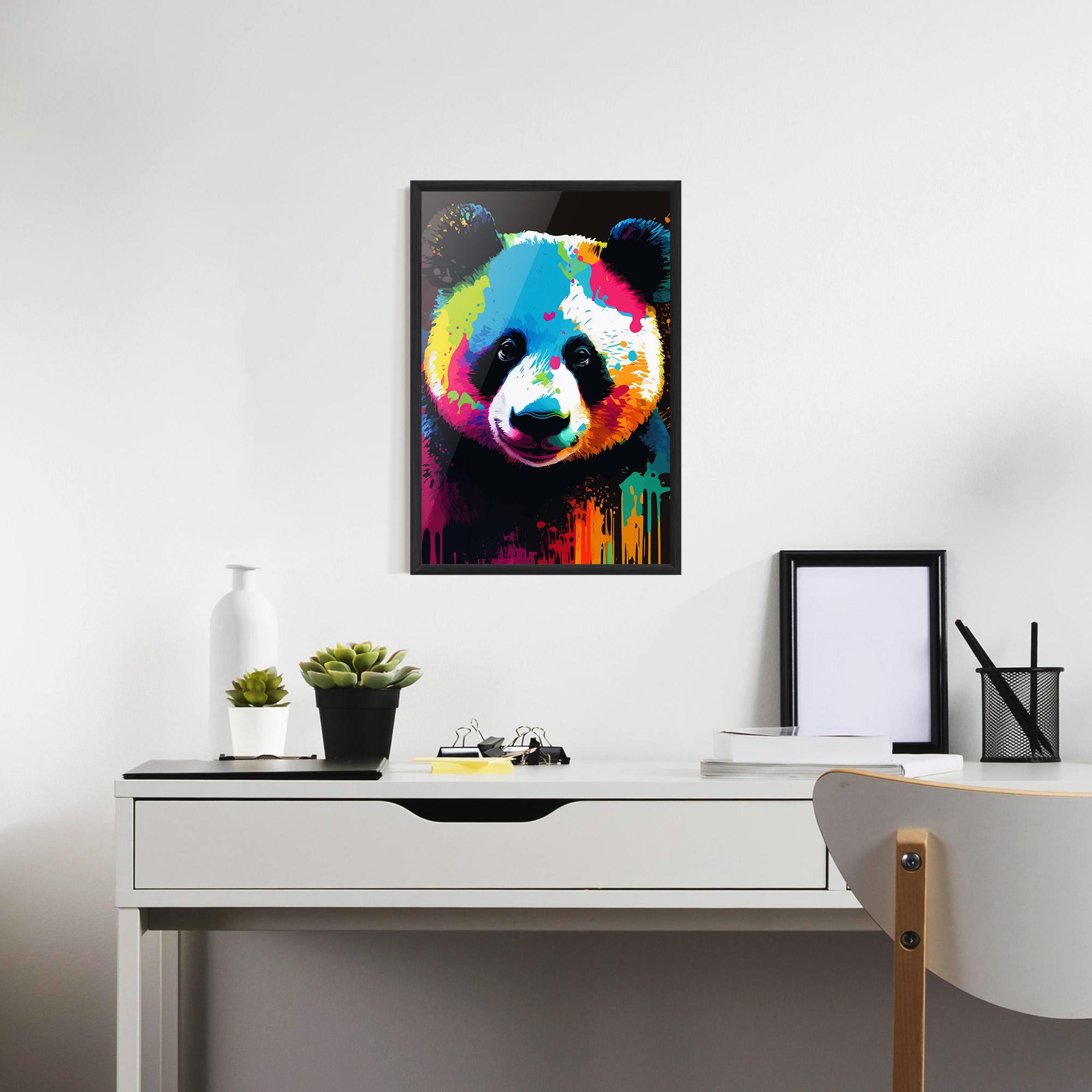 Plakat w Ramie Panda Color Art mockup 7