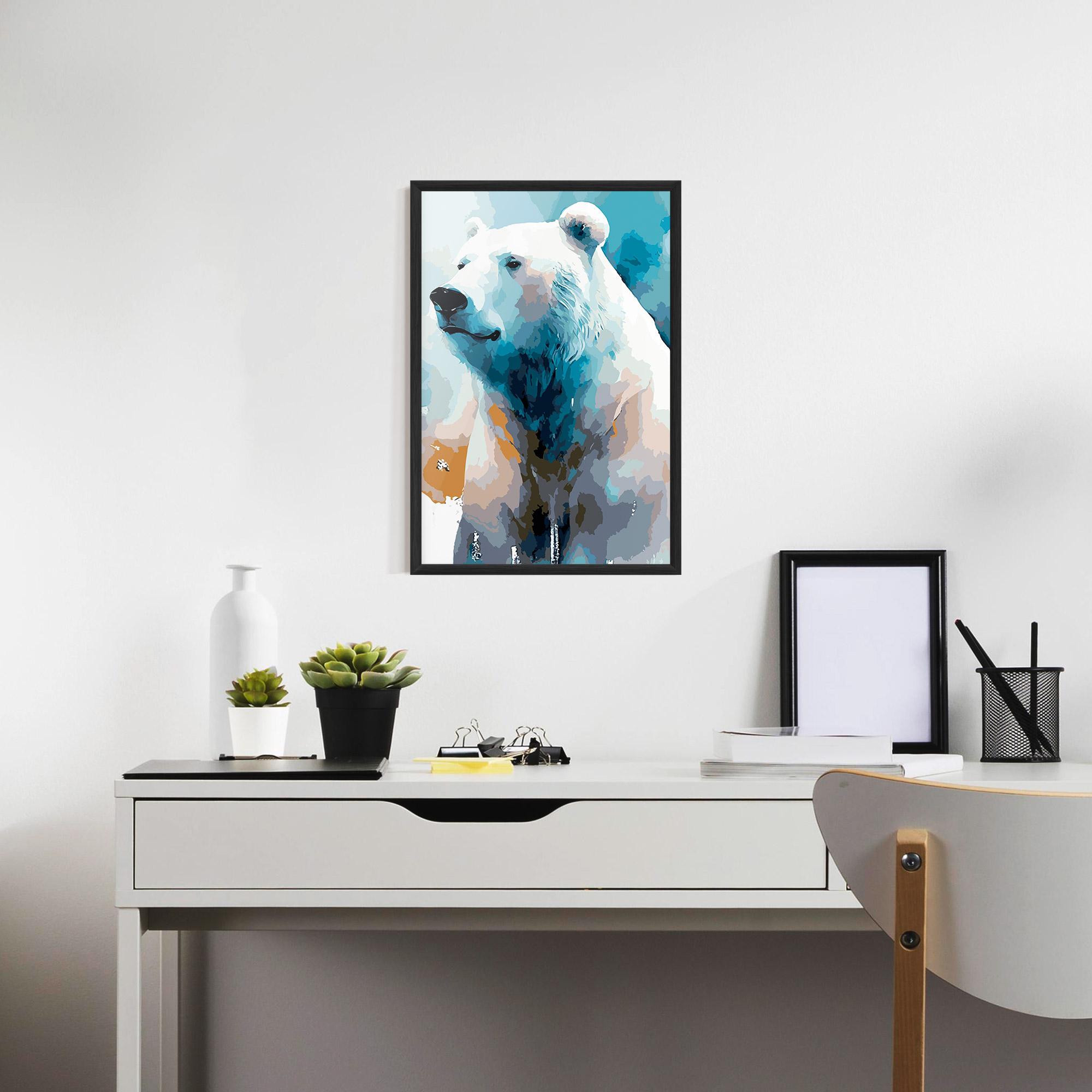 Plakat w Ramie Polar White Bear mockup 7