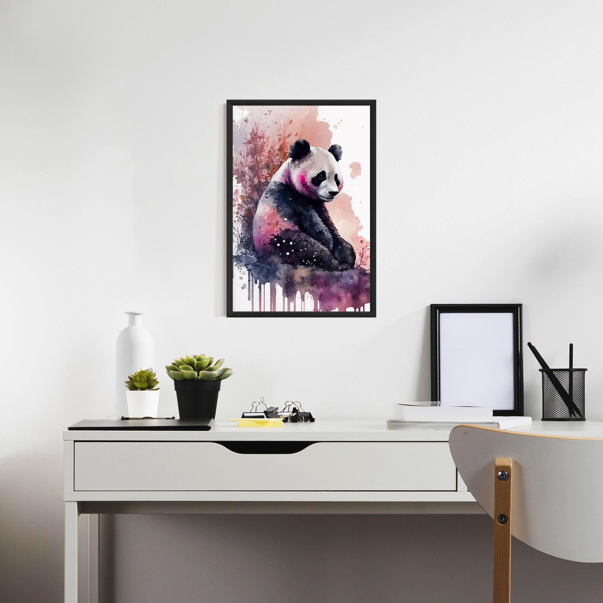 Plakat w Ramie Purple Panda Art mockup 7