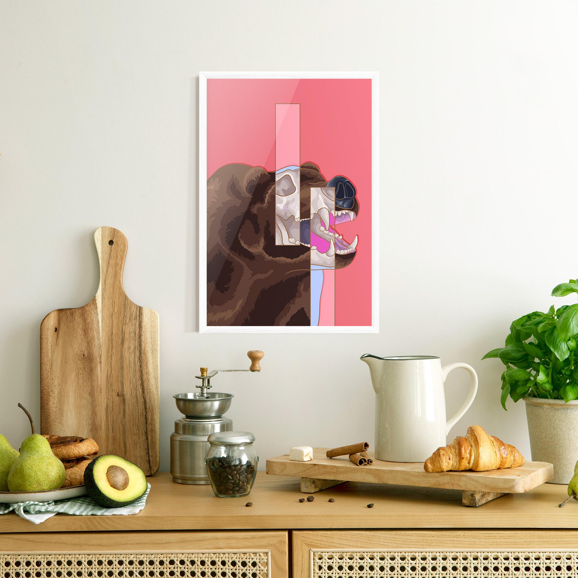 Plakat w Ramie Bear Bone Art mockup 8