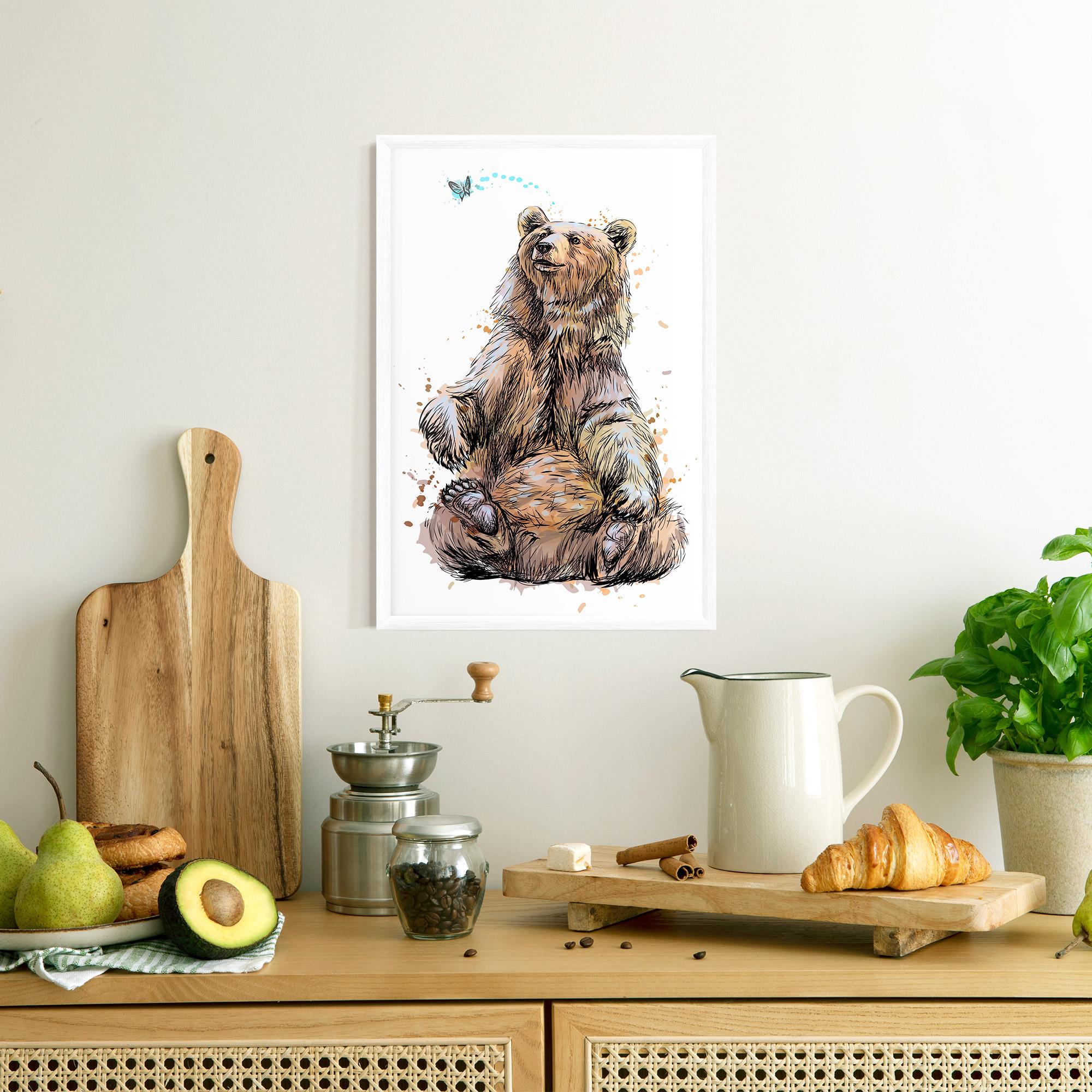 Plakat w Ramie Butterfly Bear mockup 8
