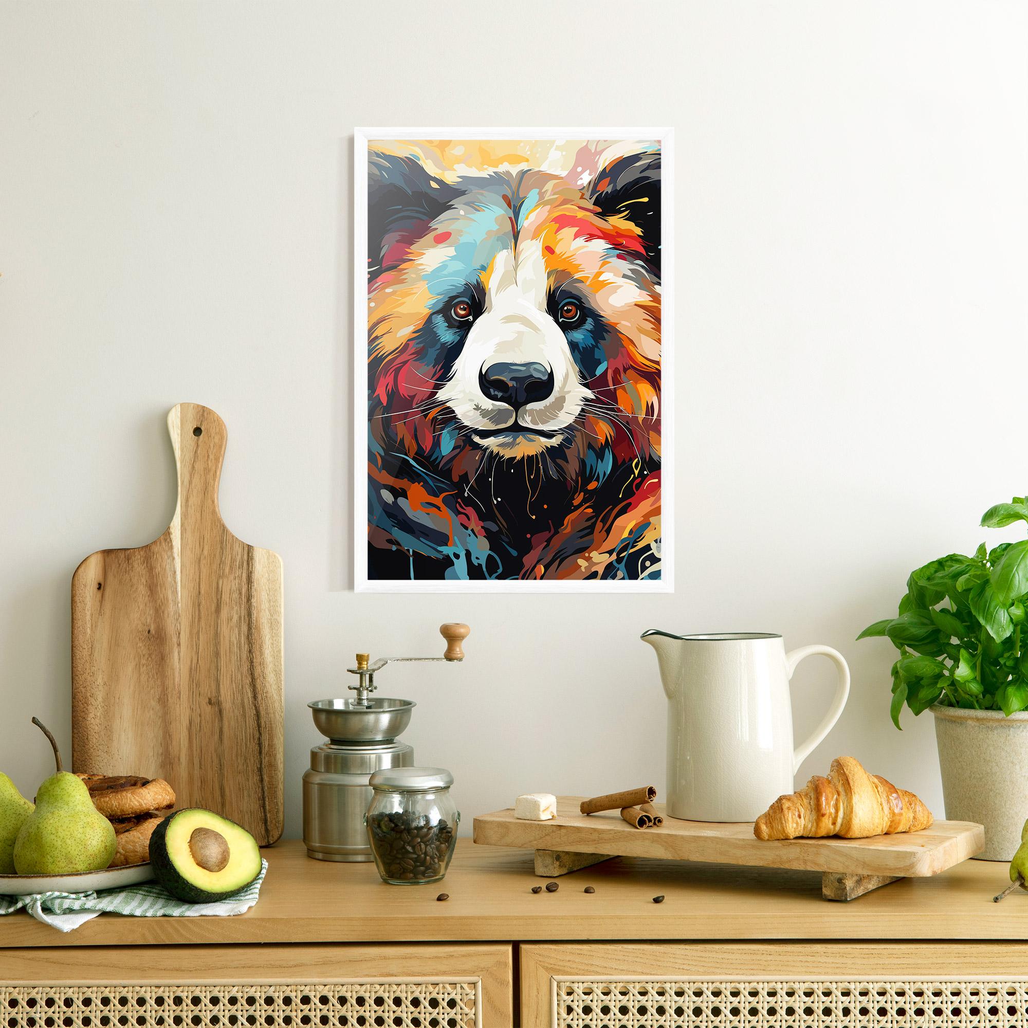 Plakat w Ramie Cream Color Bear mockup 8