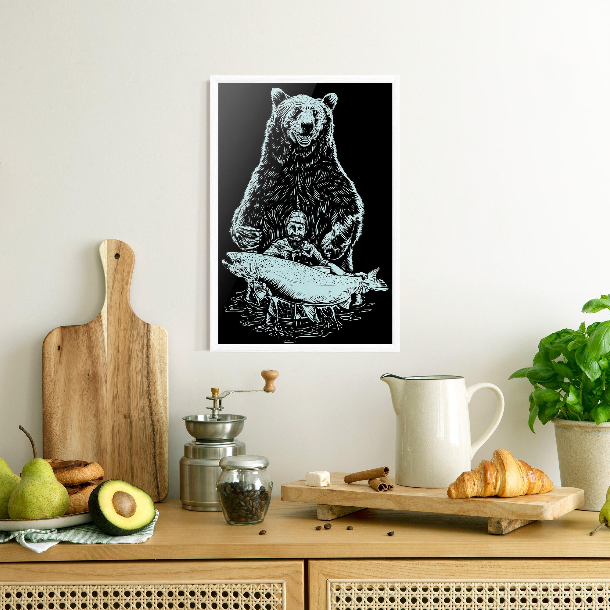 Plakat w Ramie Fishing Bear mockup 8