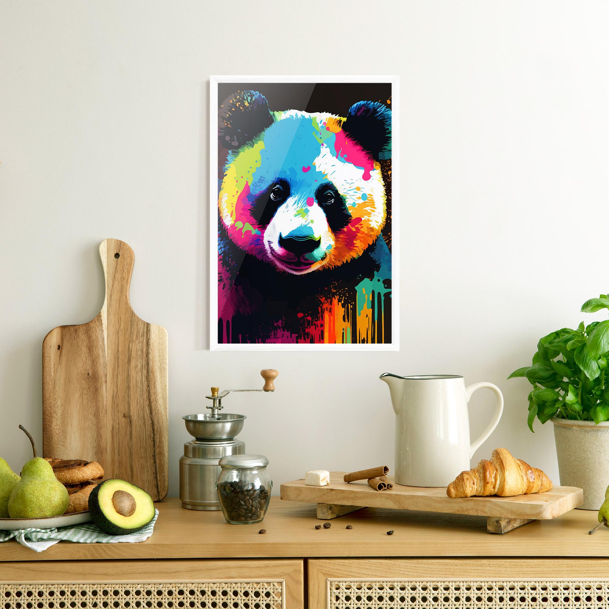 Plakat w Ramie Panda Color Art mockup 8