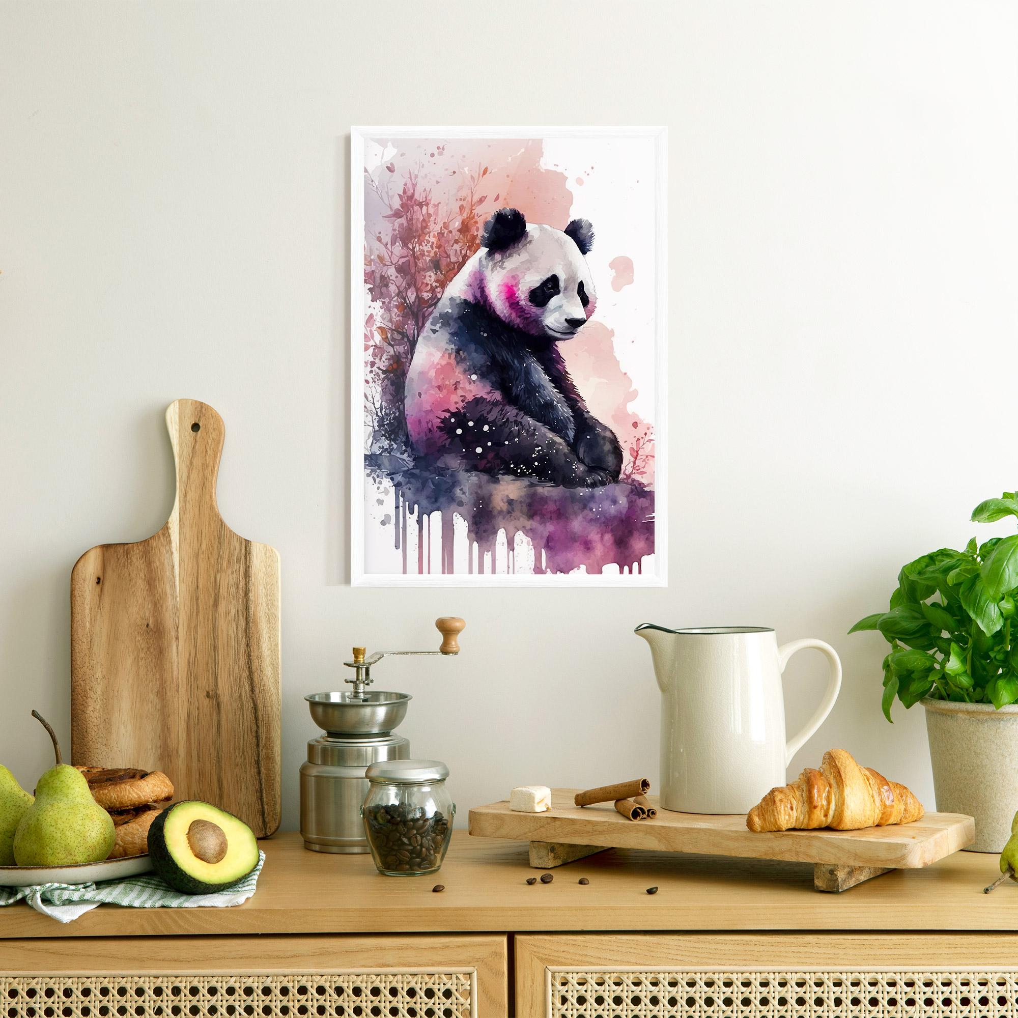 Plakat w Ramie Purple Panda Art mockup 8