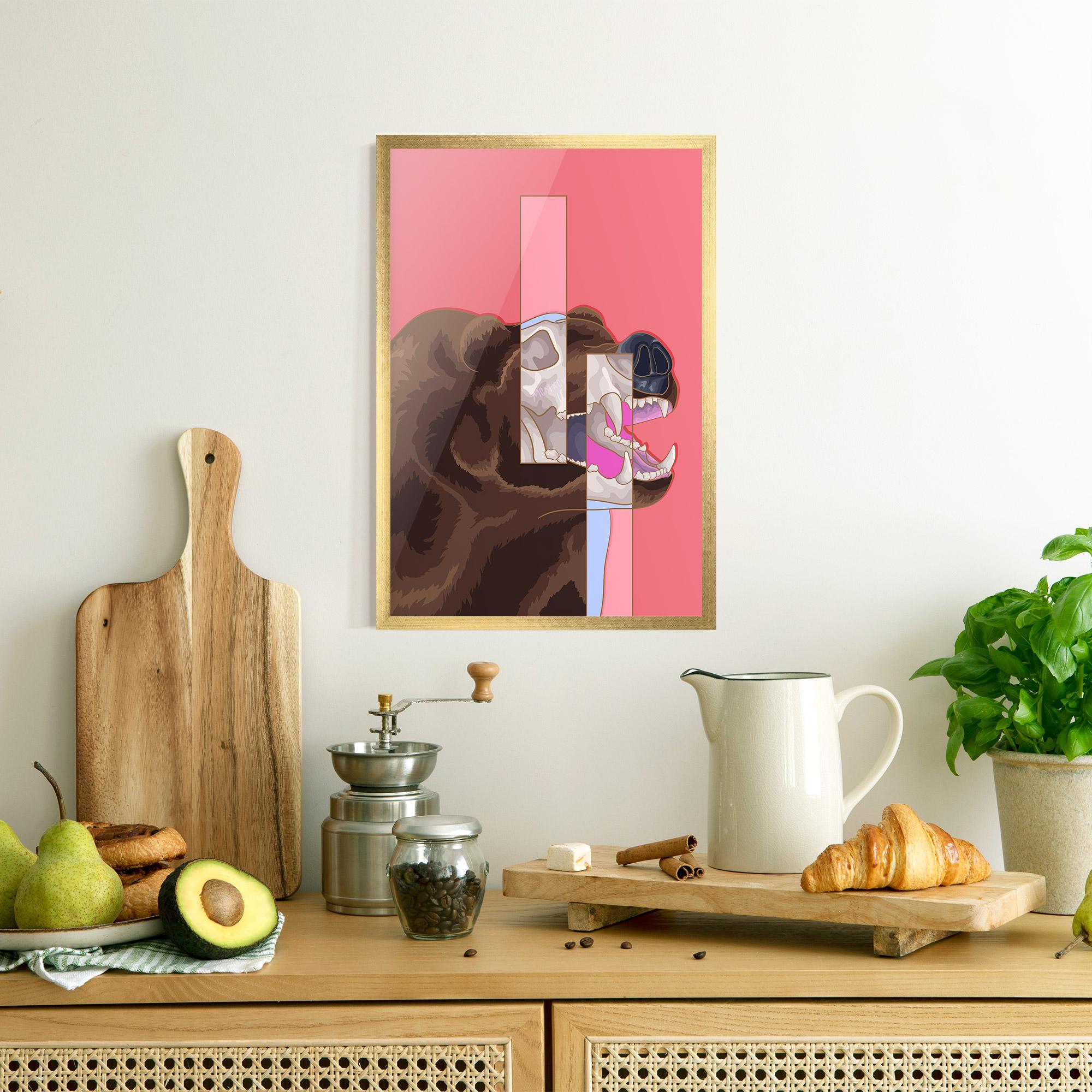 Plakat w Ramie Bear Bone Art mockup 8