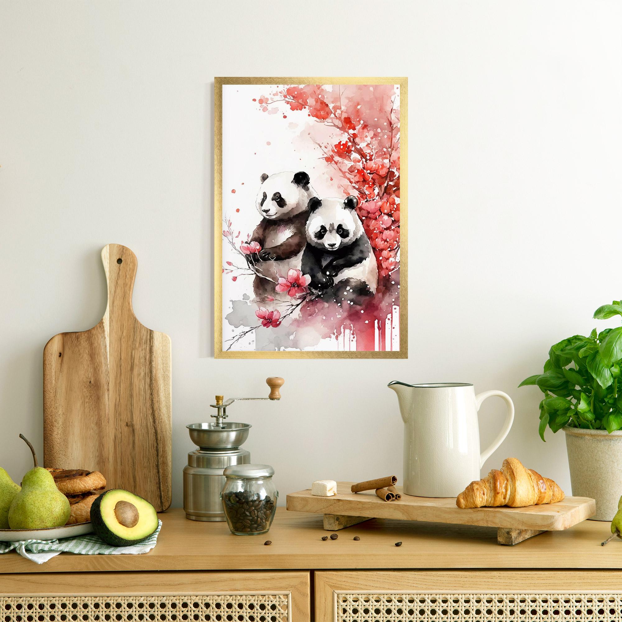 Plakat w Ramie Blossom Panda mockup 8