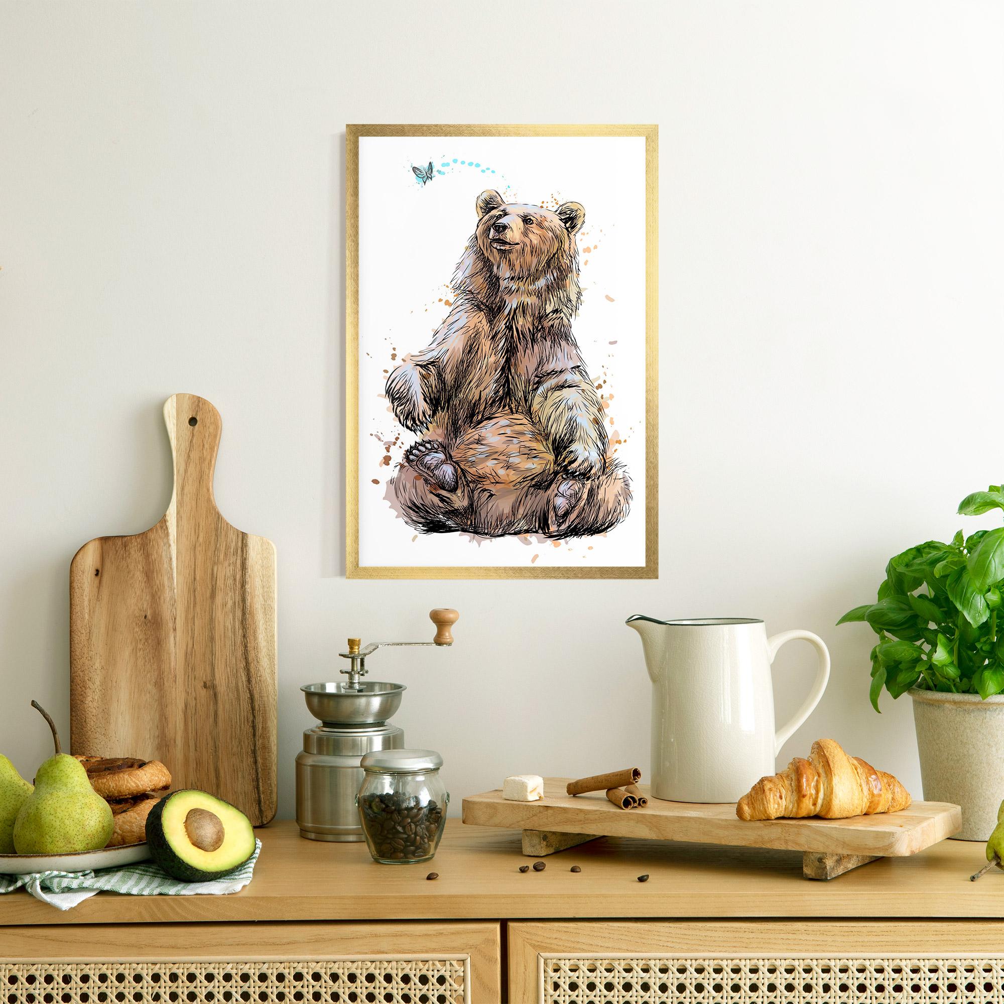 Plakat w Ramie Butterfly Bear mockup 8