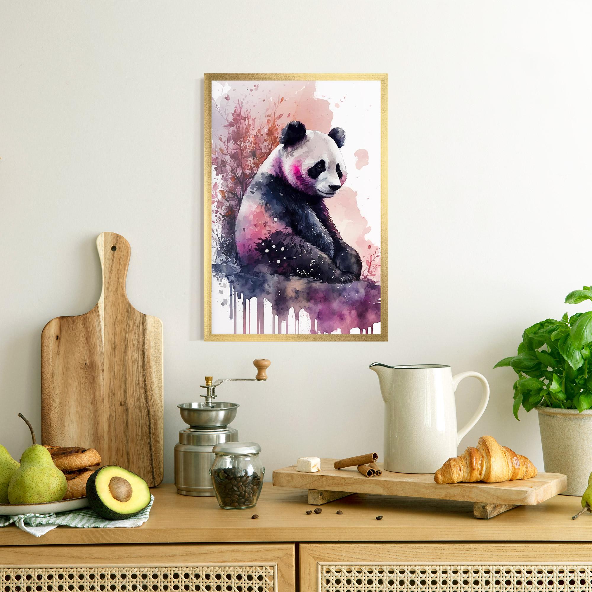 Plakat w Ramie Purple Panda Art mockup 8