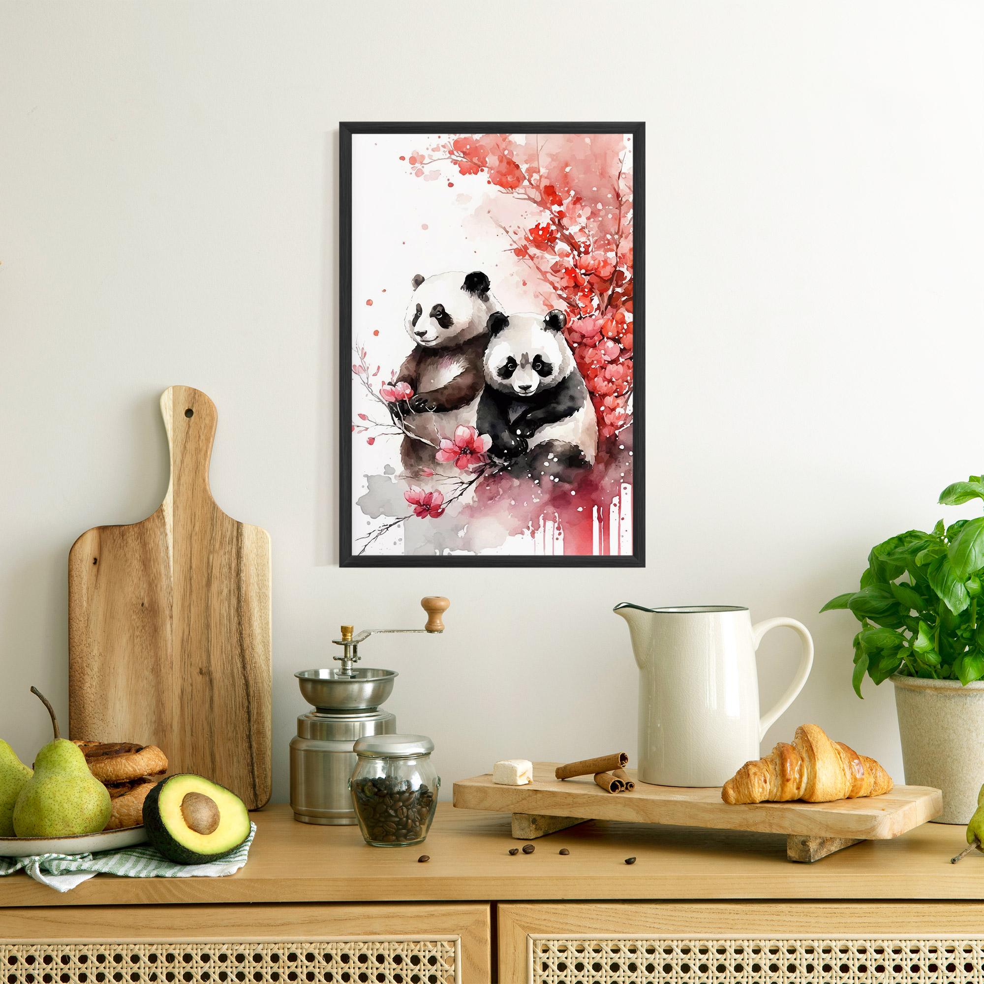 Plakat w Ramie Blossom Panda mockup 8