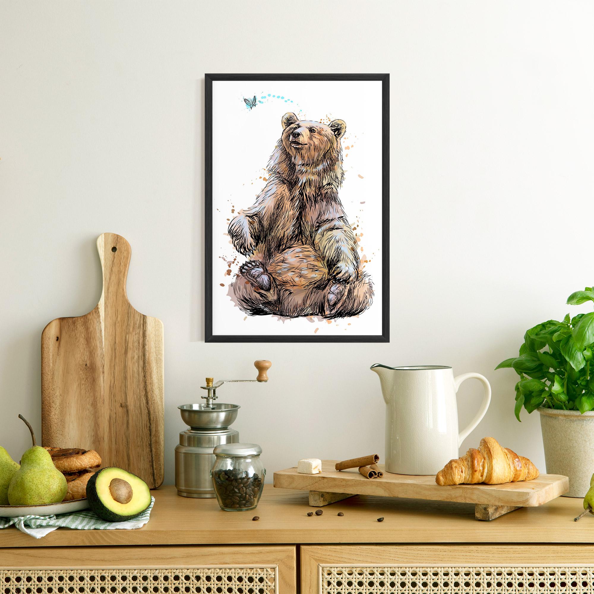 Plakat w Ramie Butterfly Bear mockup 8