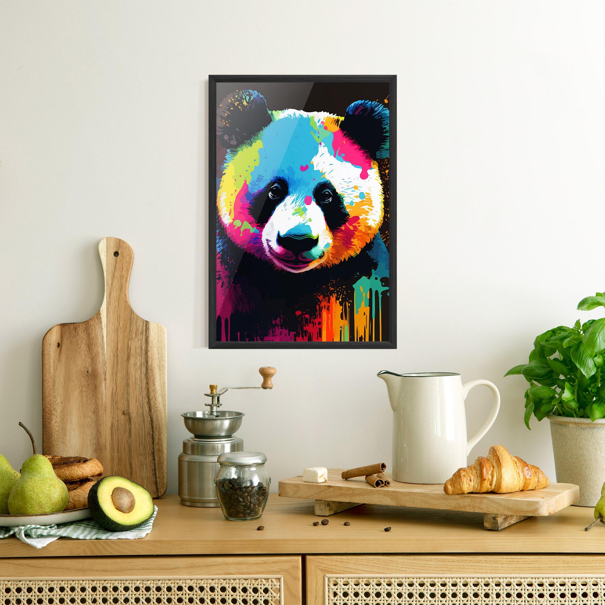 Plakat w Ramie Panda Color Art mockup 8