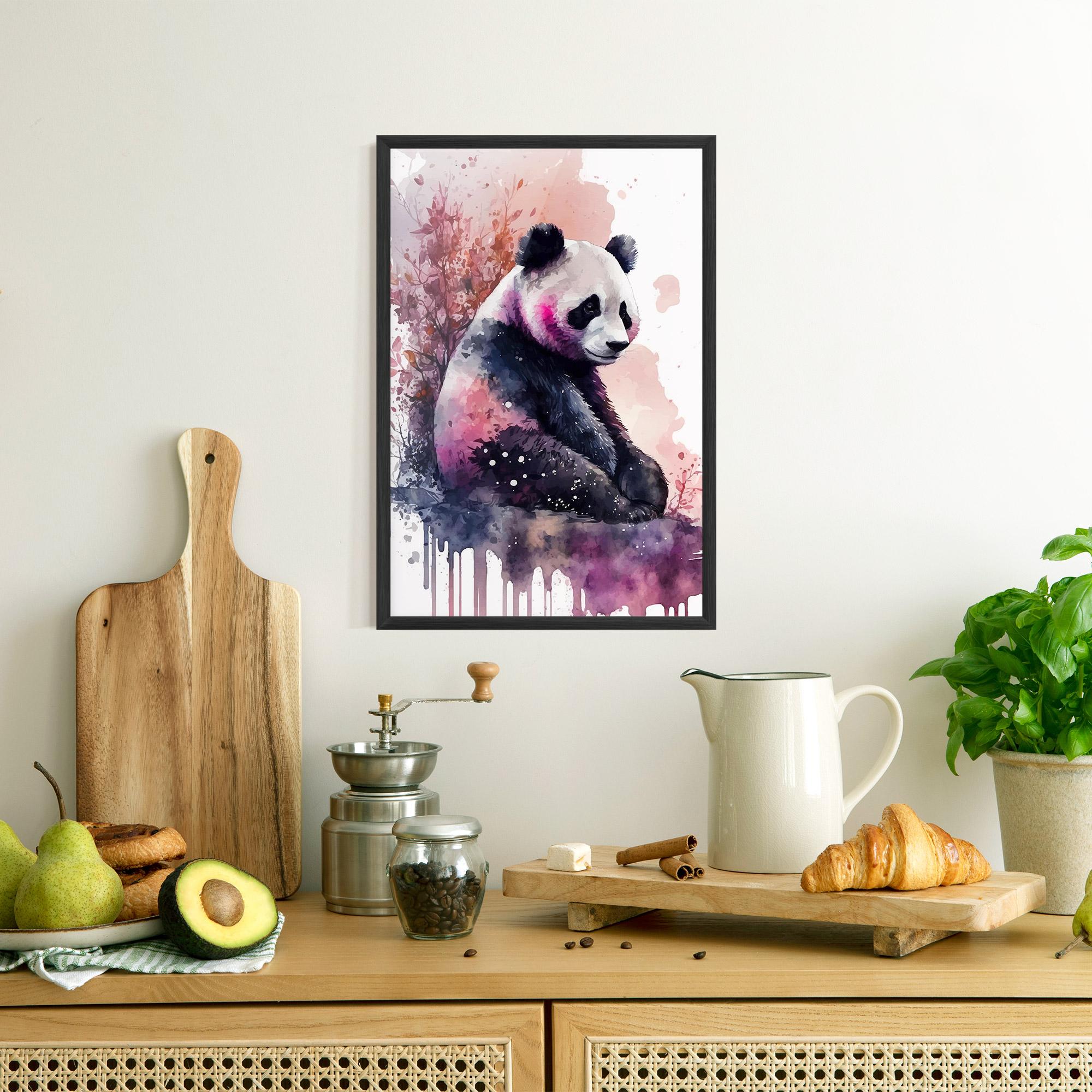 Plakat w Ramie Purple Panda Art mockup 8