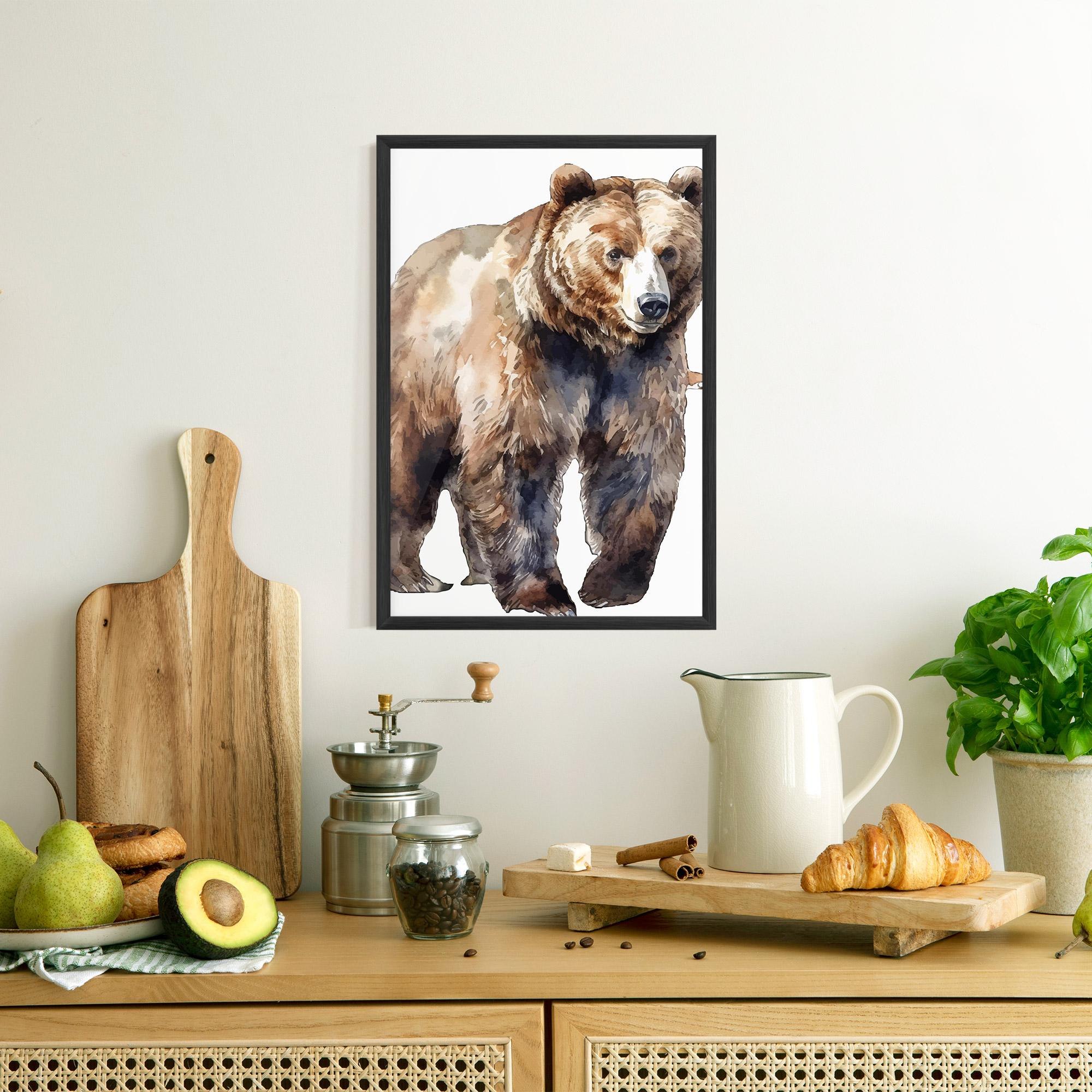 Plakat w Ramie Watercolor Bear Art mockup 8