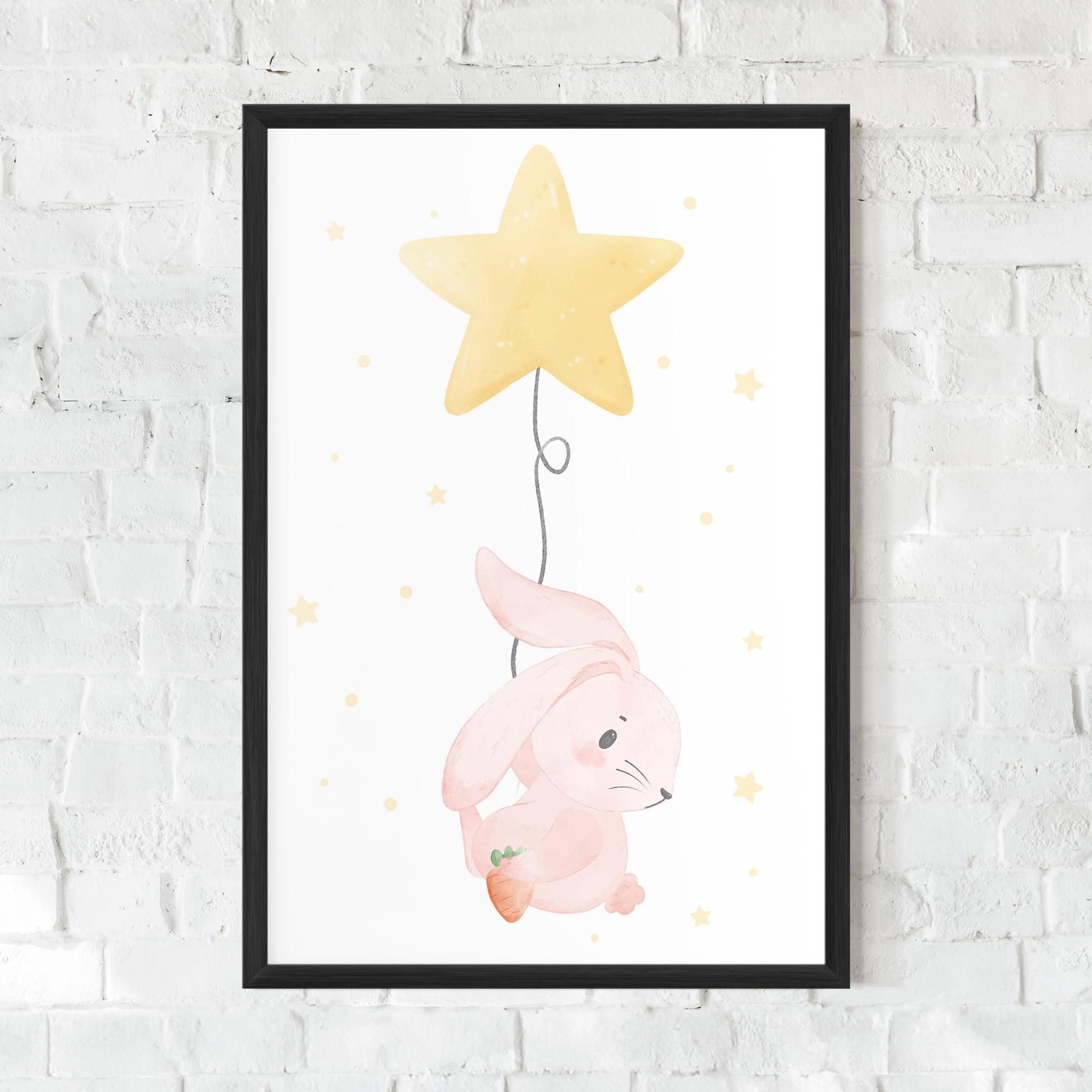 Plakat w Ramie Star Bunny mockup 0