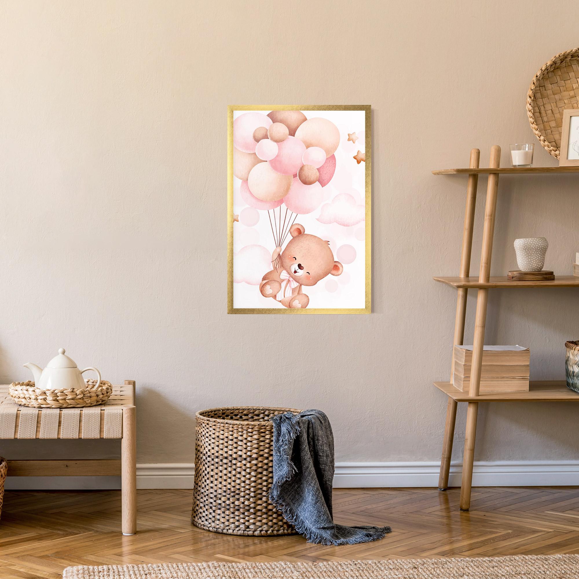 Plakat w Ramie Balloons Bear mockup 9