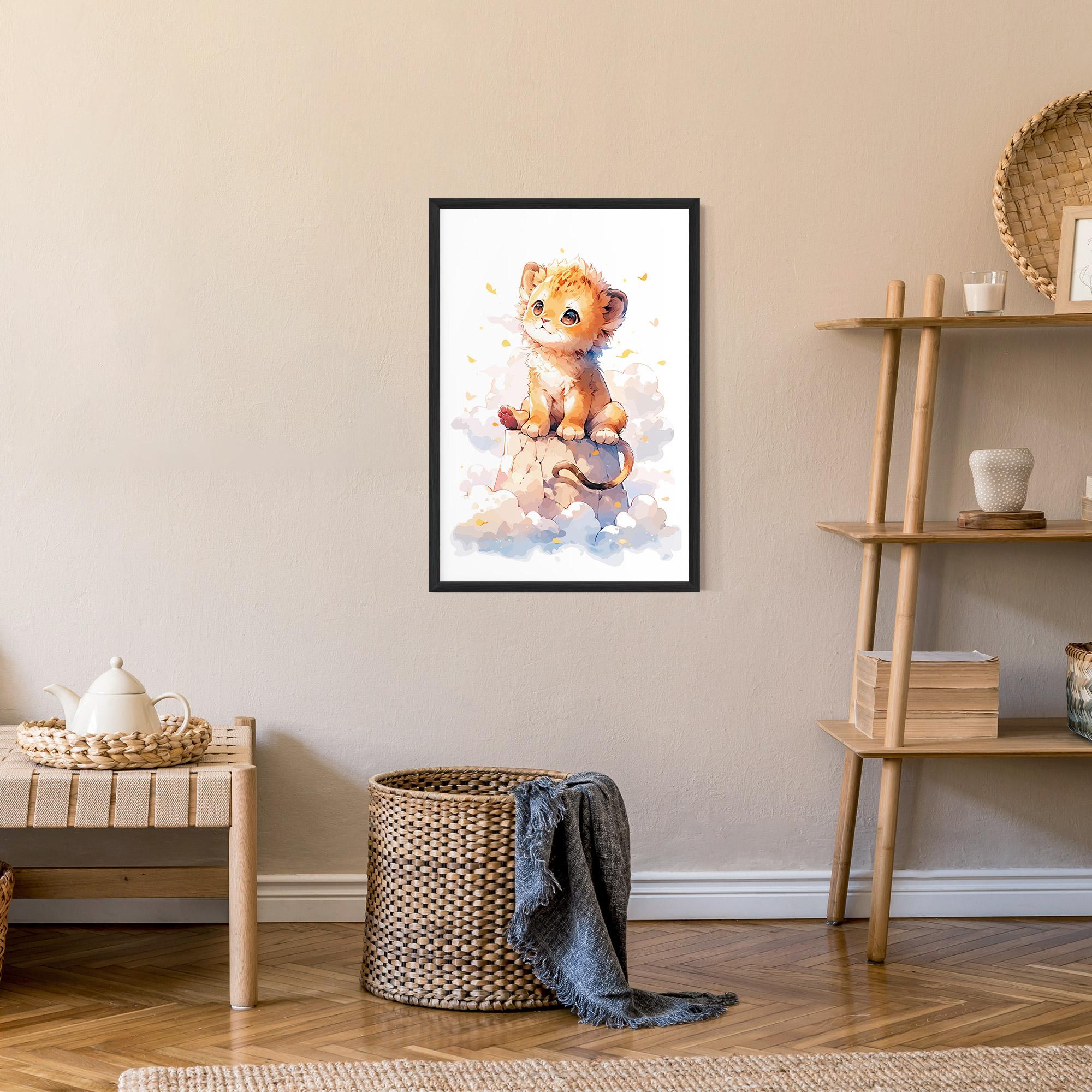 Plakat w Ramie Cute Cloud Lion mockup 9