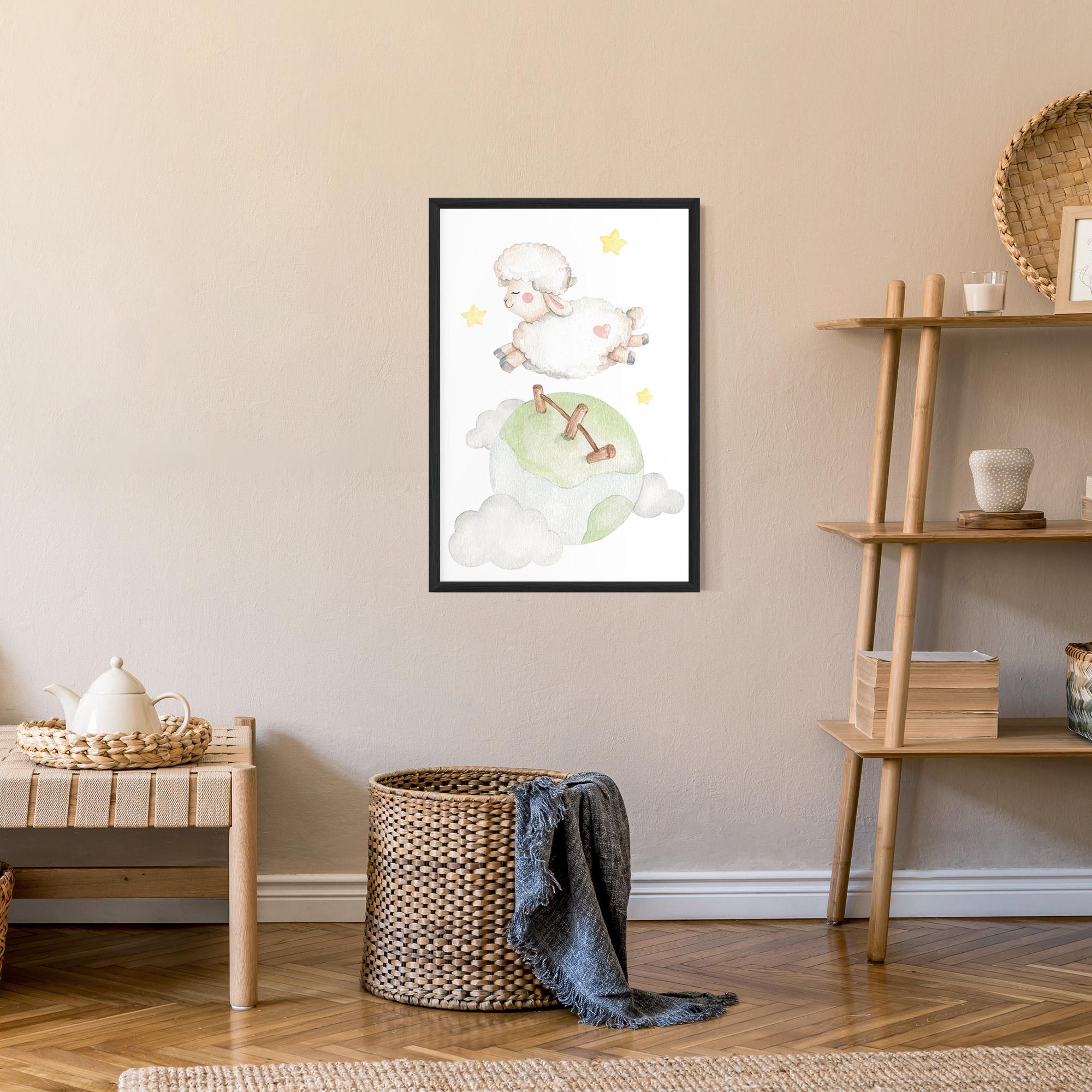 Plakat w Ramie Sheep Jump mockup 9