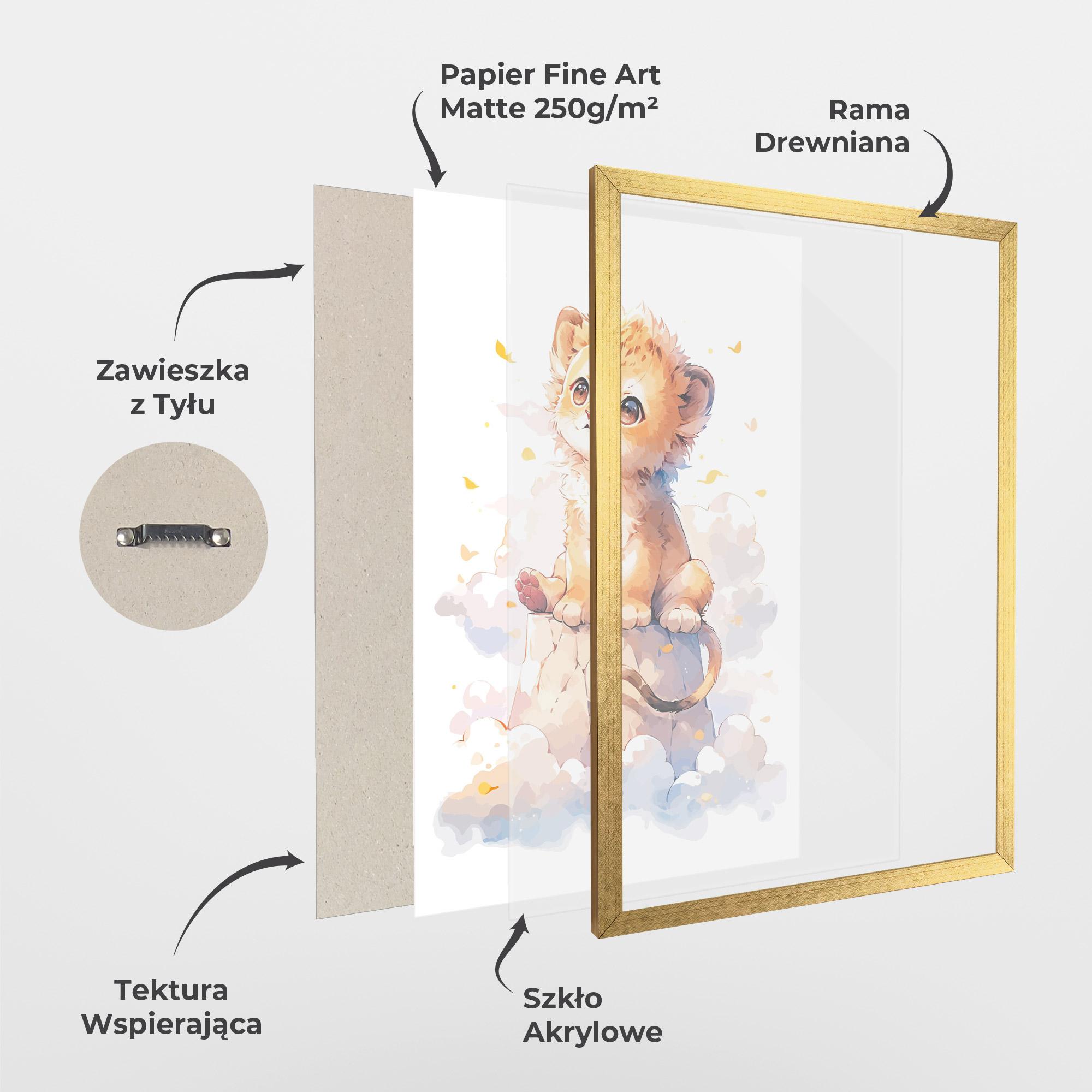 Plakat w Ramie Cute Cloud Lion mockup 1