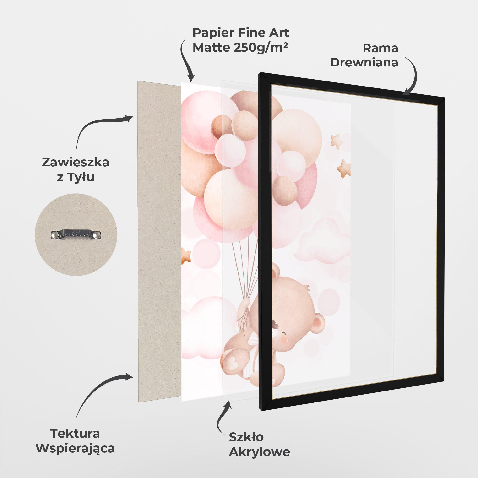 Plakat w Ramie Balloons Bear mockup 1