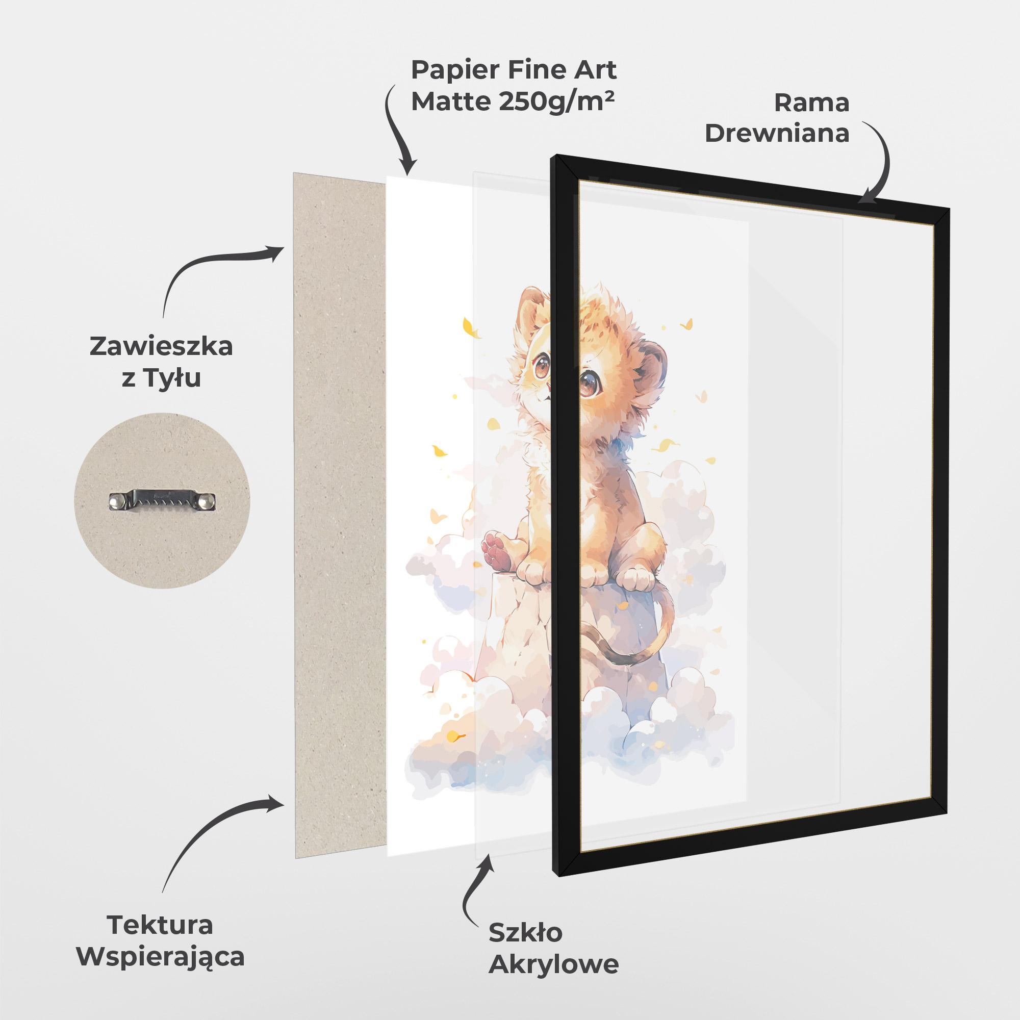Plakat w Ramie Cute Cloud Lion mockup 1