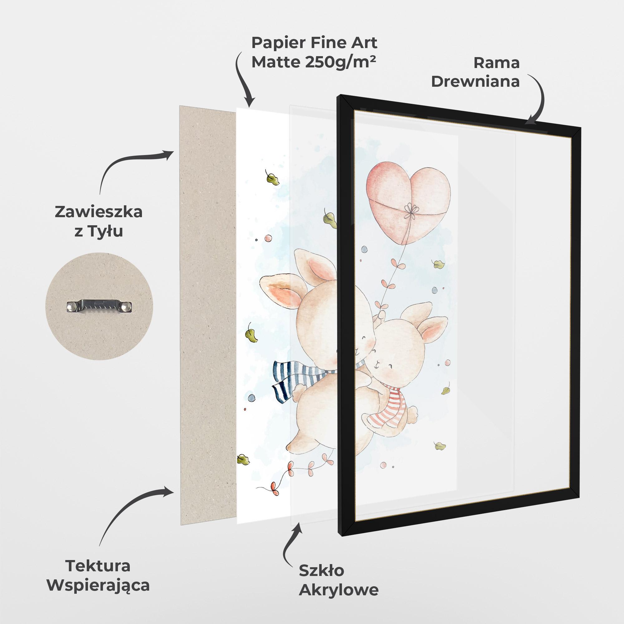 Plakat w Ramie Cute Couple Rabbit mockup 1