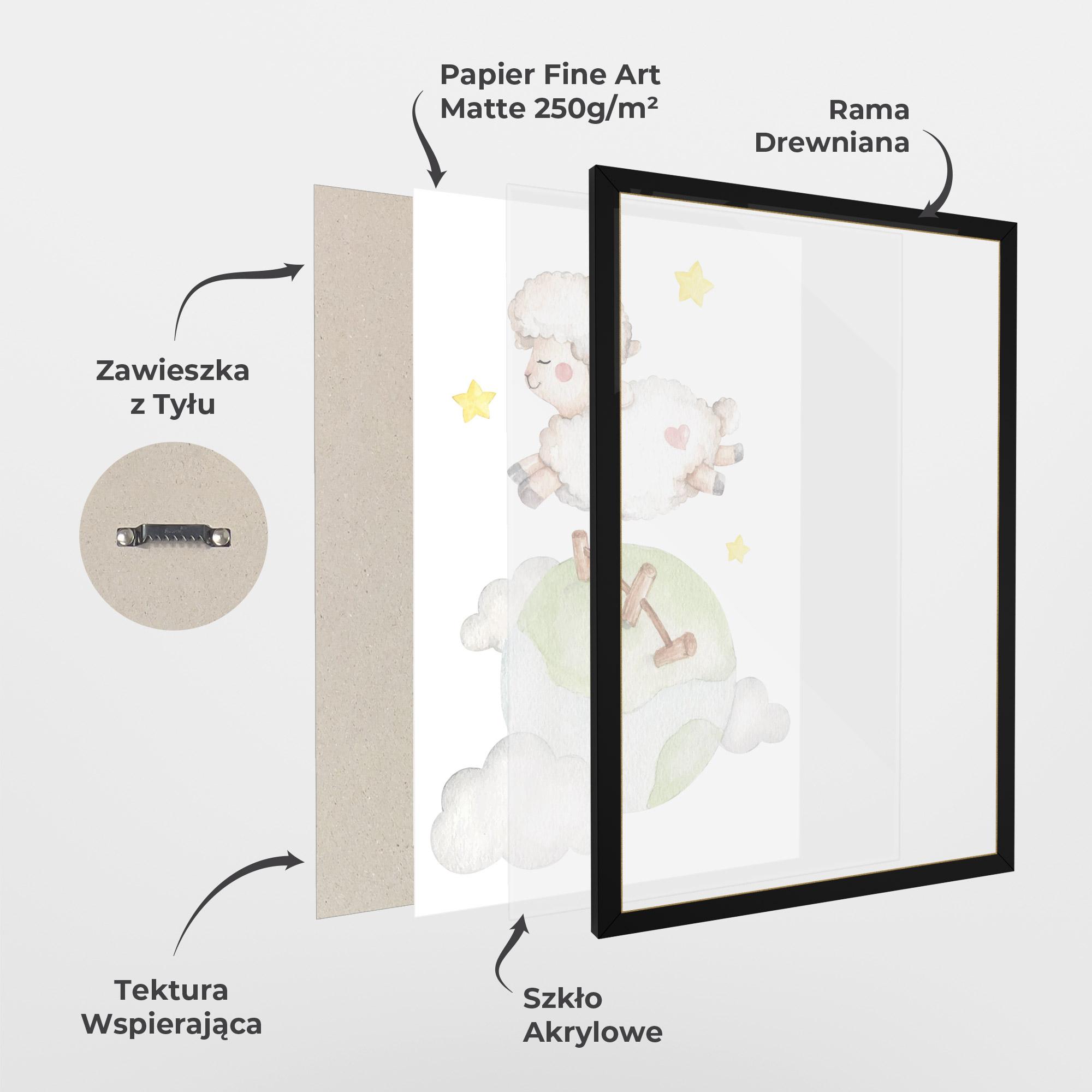 Plakat w Ramie Sheep Jump mockup 1