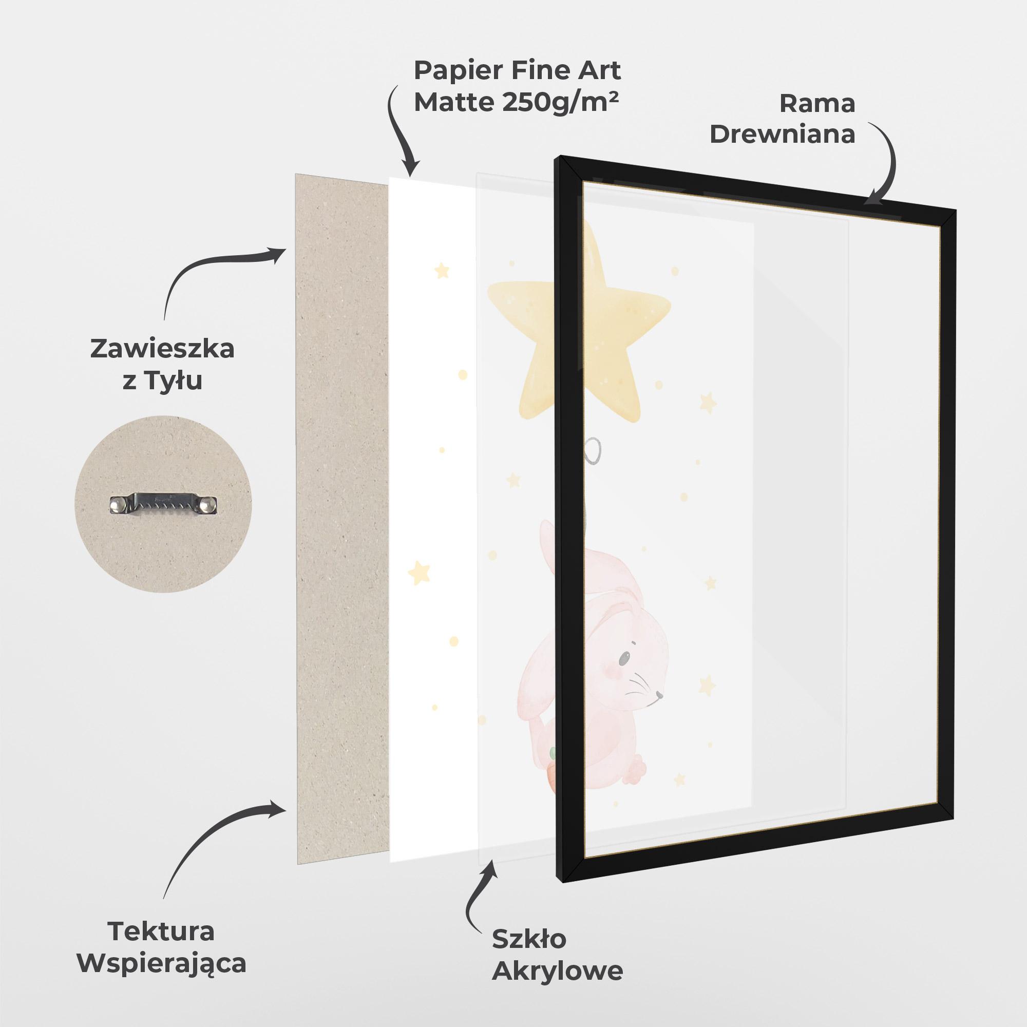 Plakat w Ramie Star Bunny mockup 1