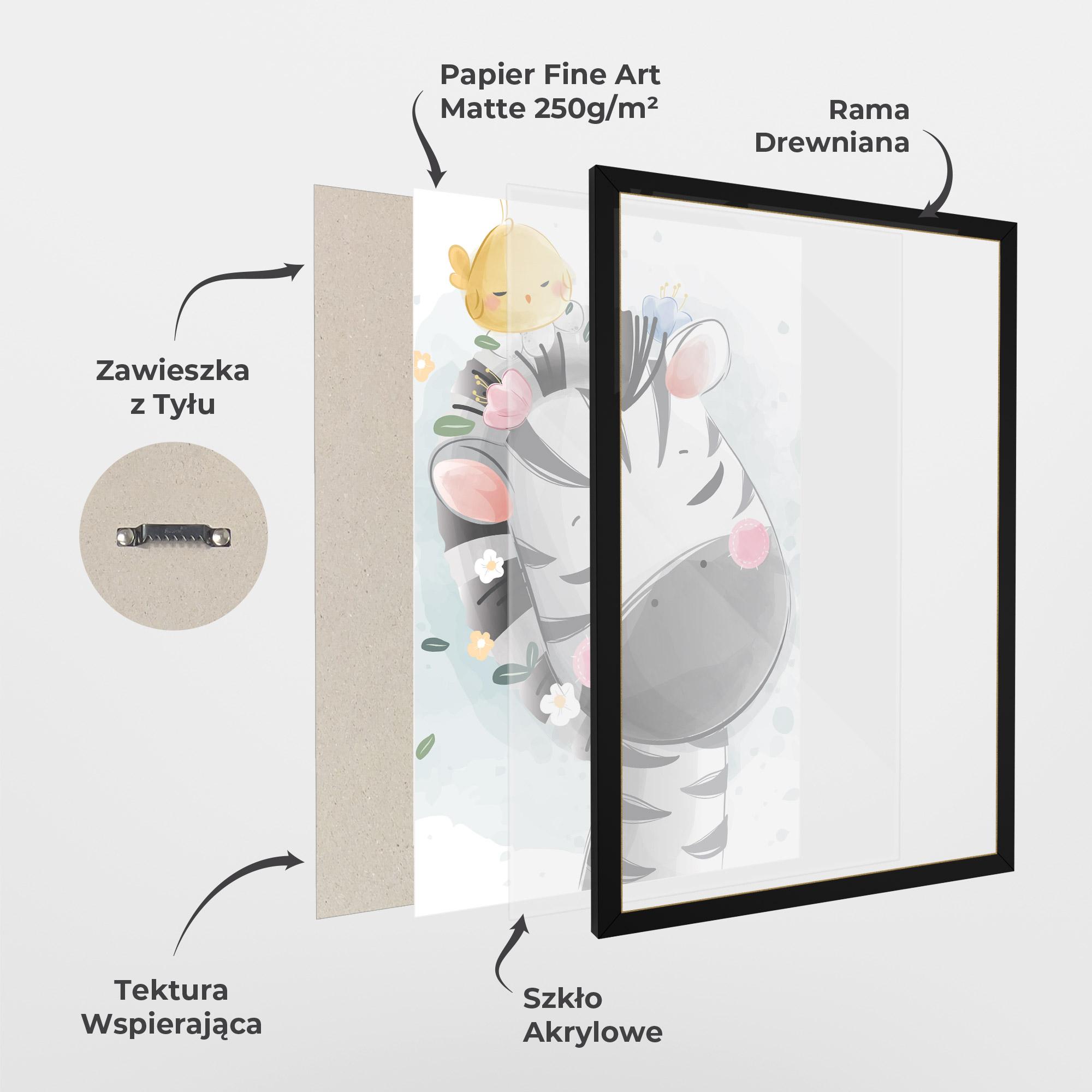 Plakat w Ramie Zebra Bird mockup 1