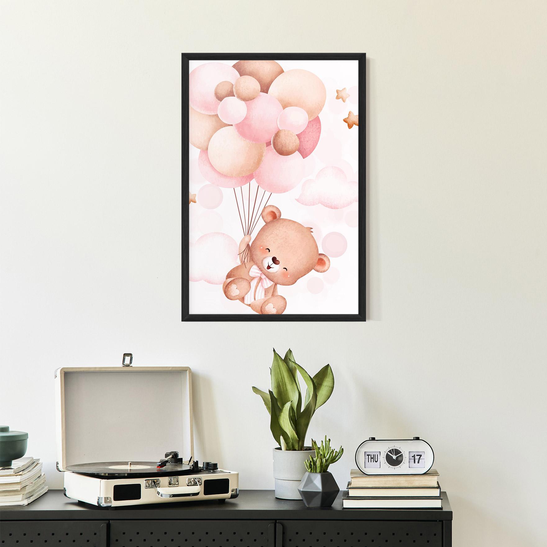 Plakat w Ramie Balloons Bear mockup 2