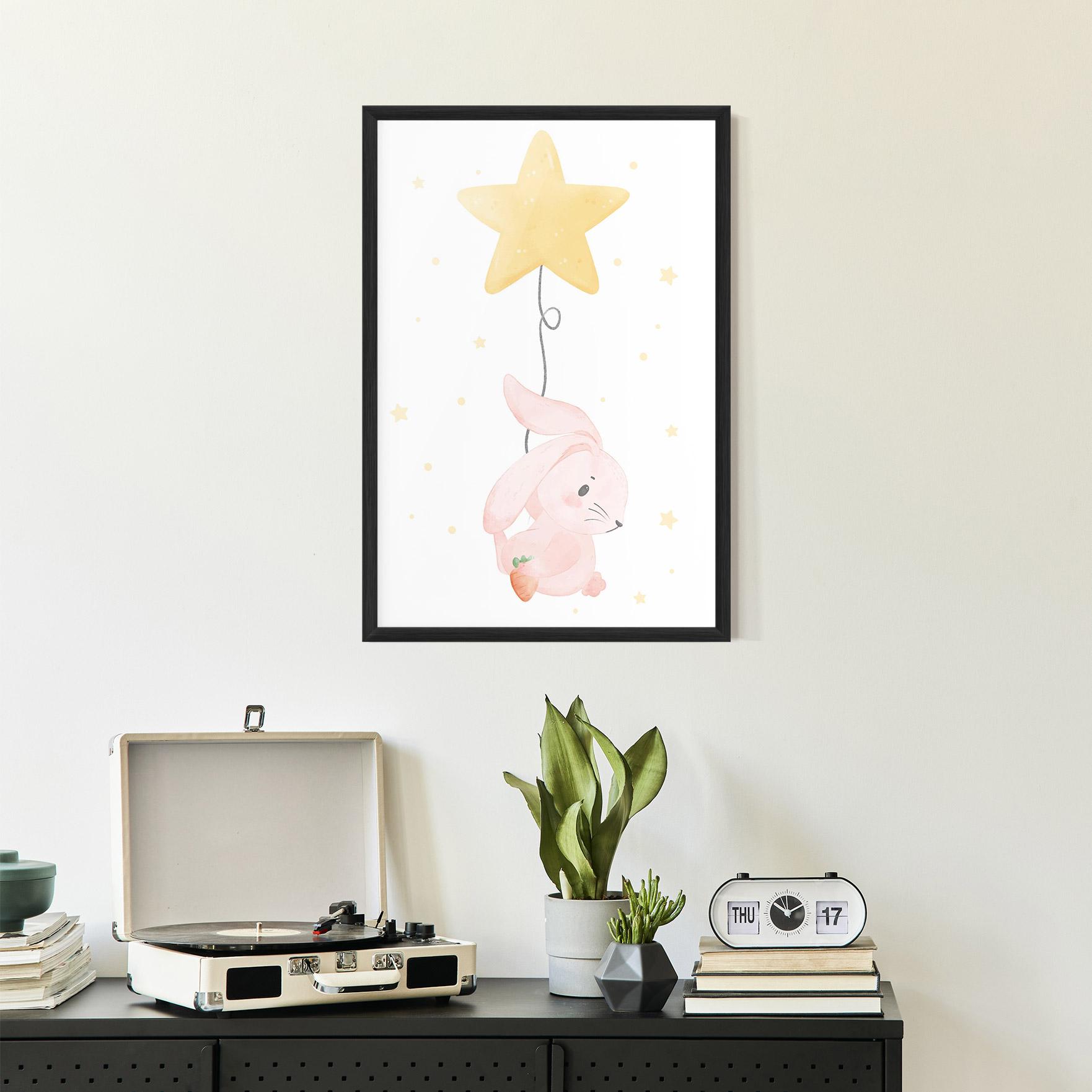 Plakat w Ramie Star Bunny mockup 2