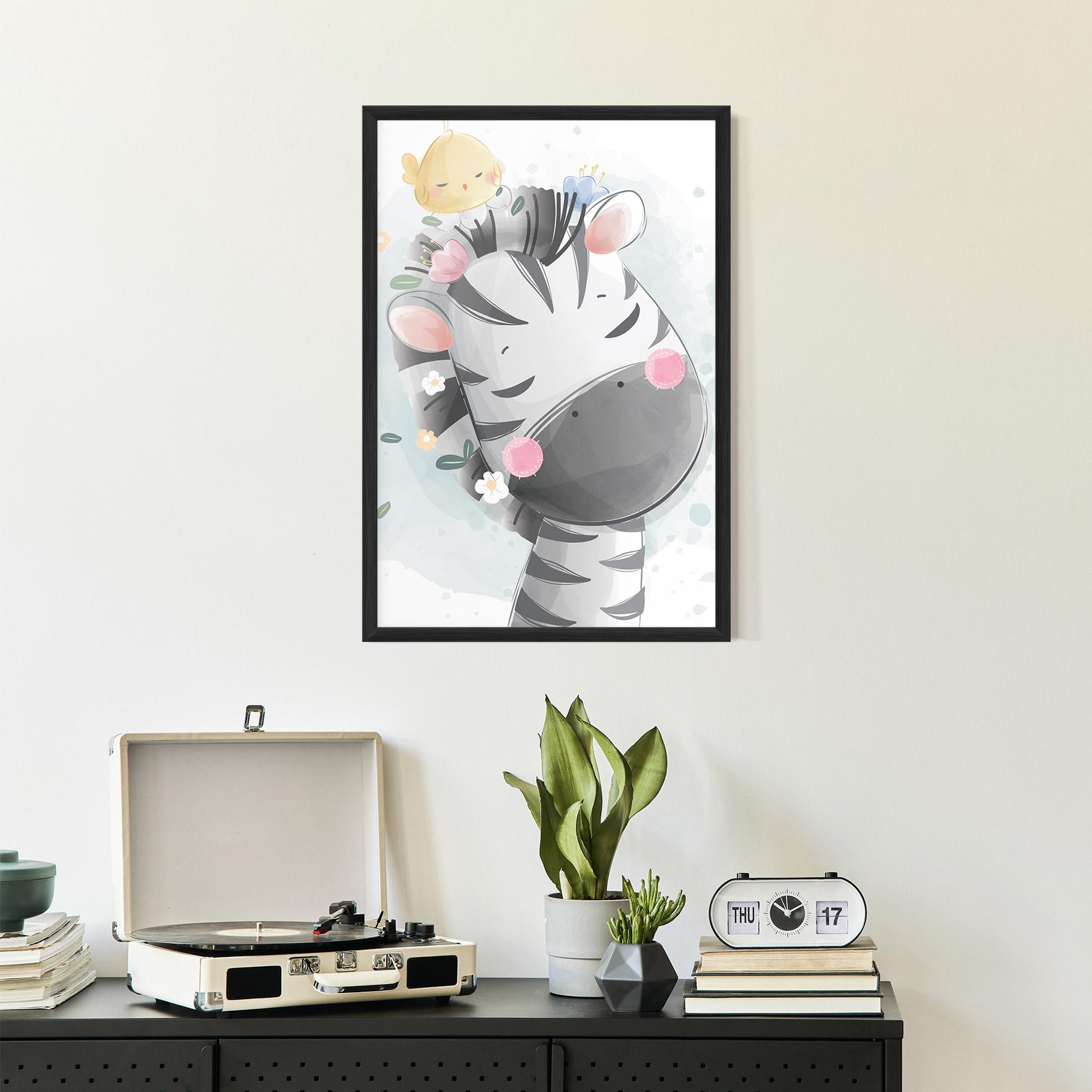 Plakat w Ramie Zebra Bird mockup 2