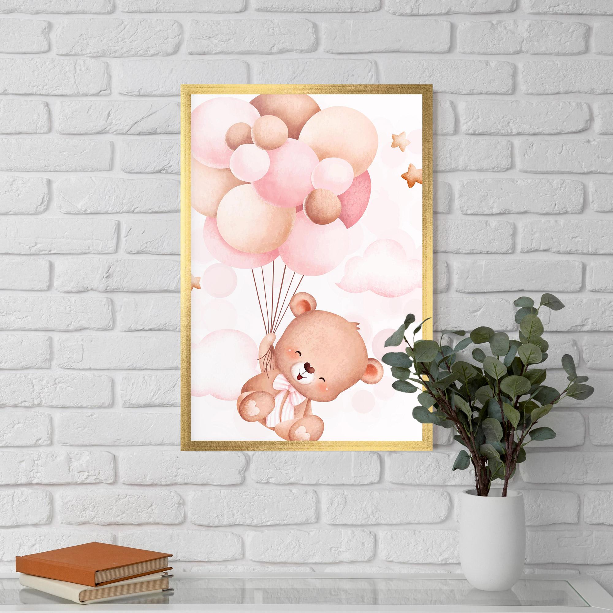 Plakat w Ramie Balloons Bear mockup 5