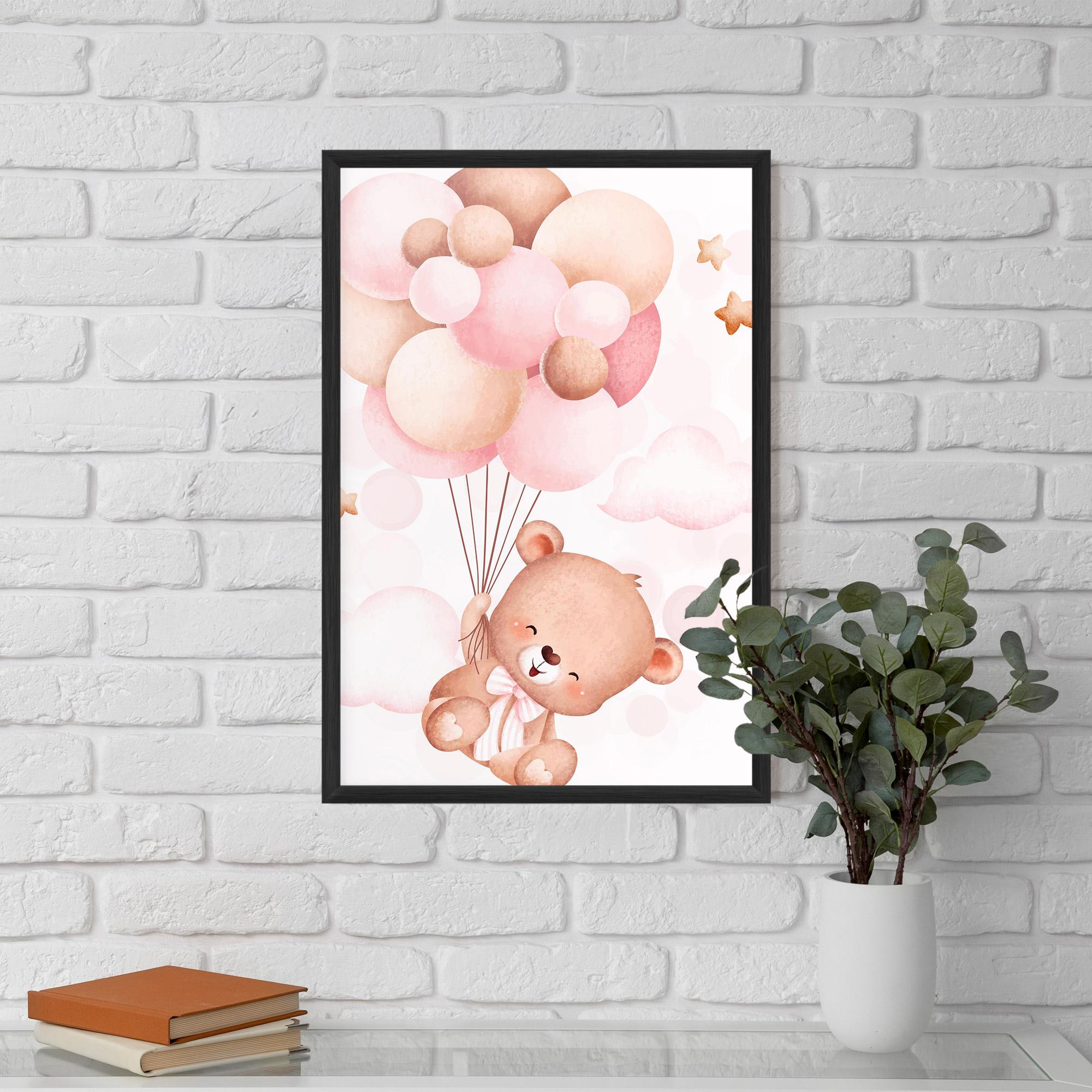 Plakat w Ramie Balloons Bear mockup 5