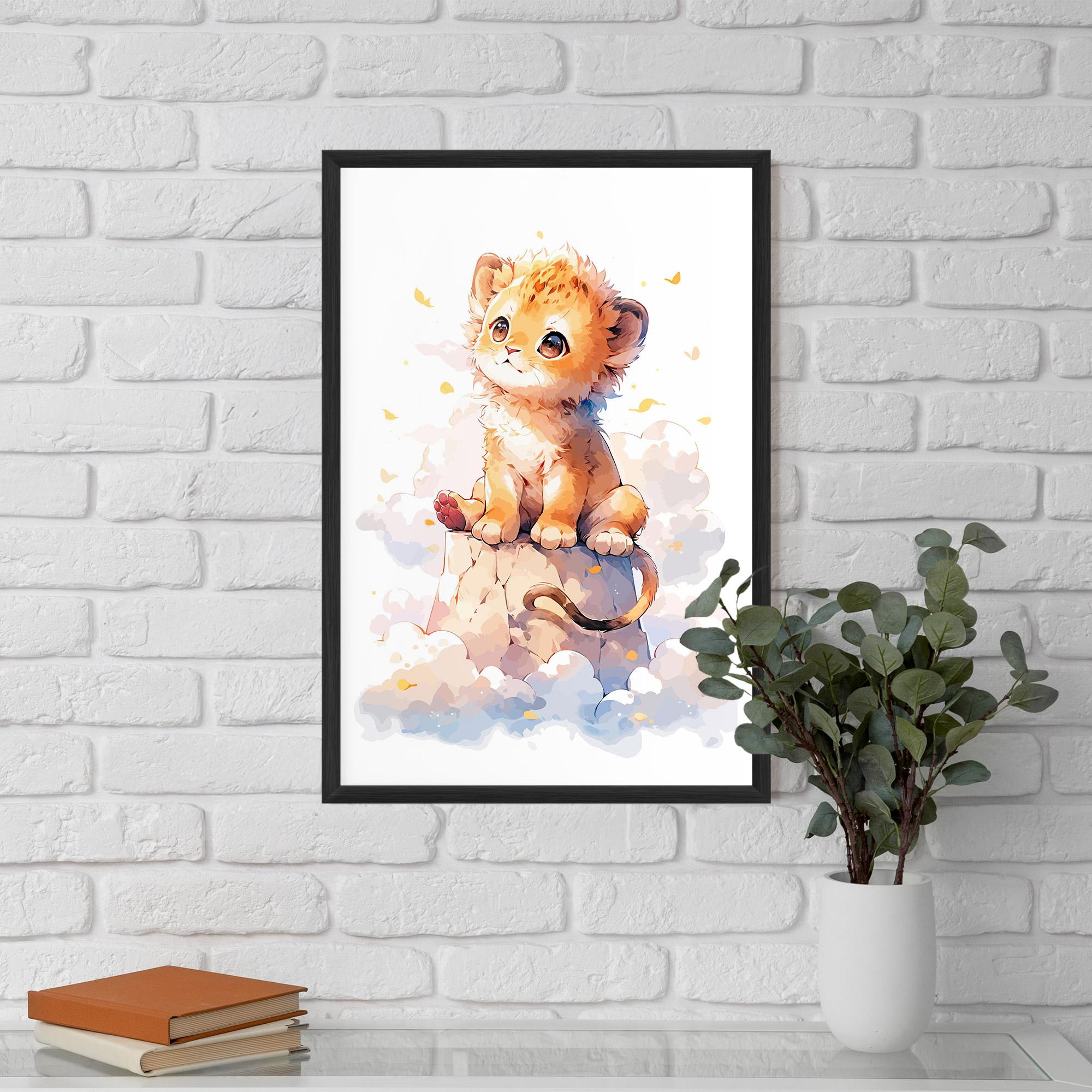 Plakat w Ramie Cute Cloud Lion mockup 5