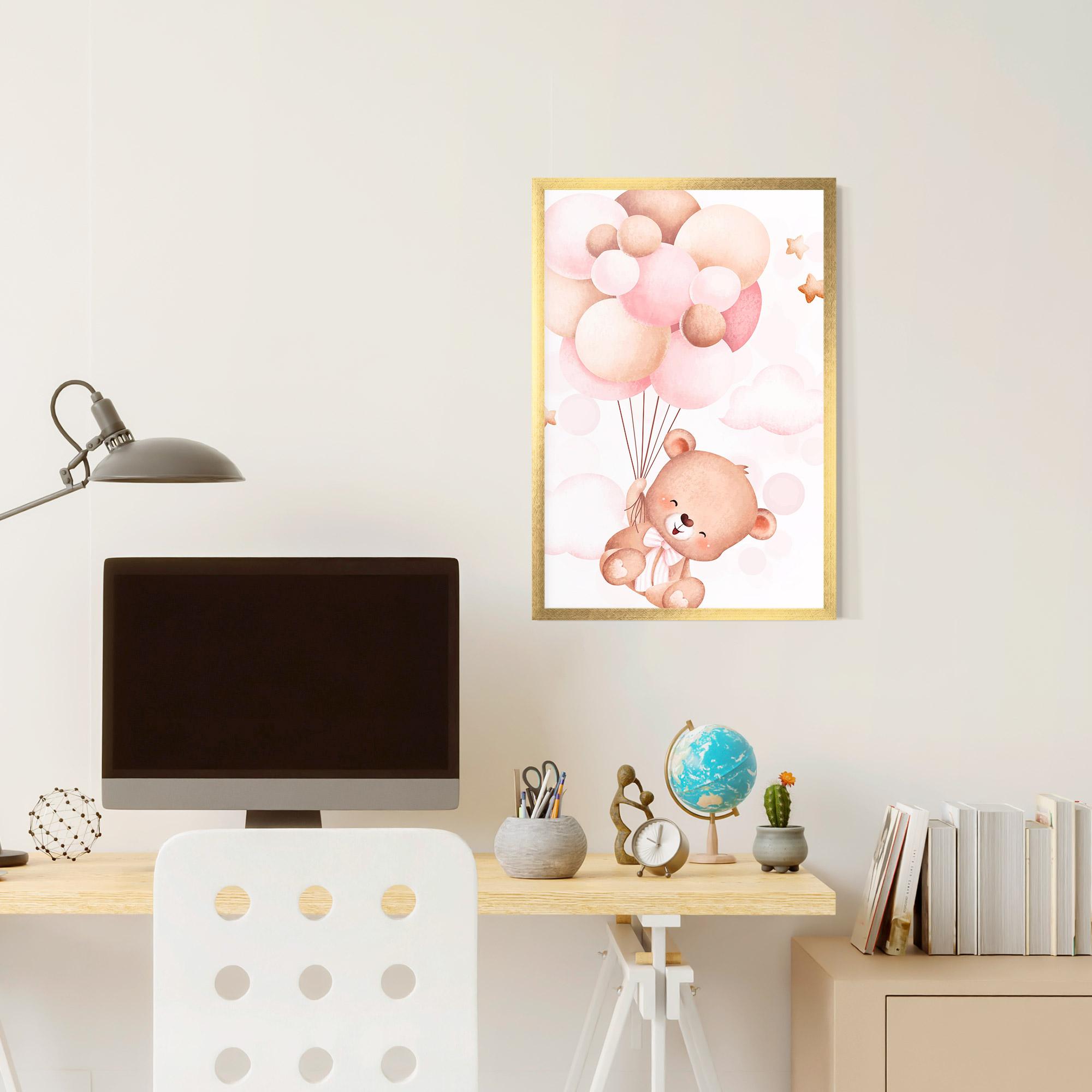 Plakat w Ramie Balloons Bear mockup 6