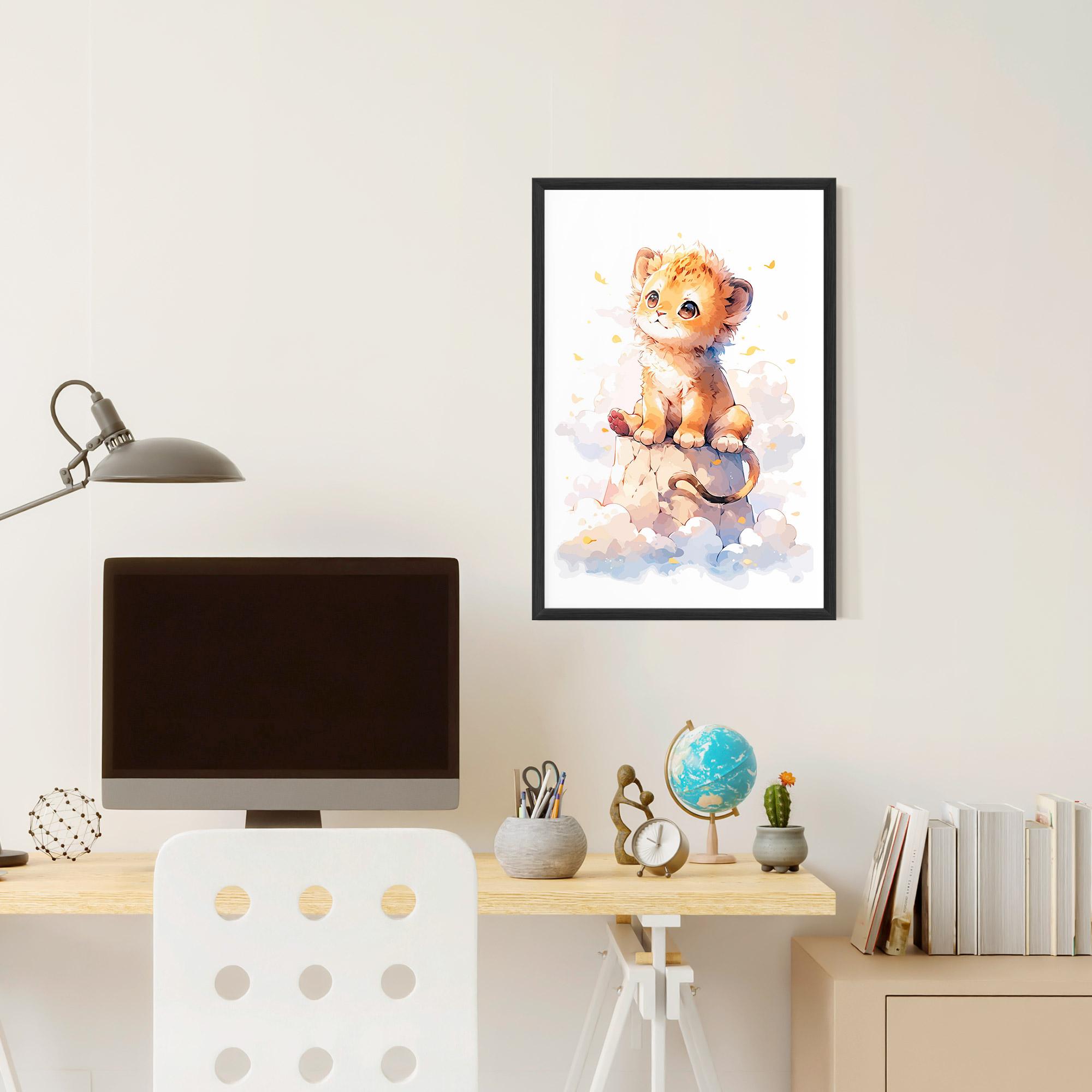 Plakat w Ramie Cute Cloud Lion mockup 6