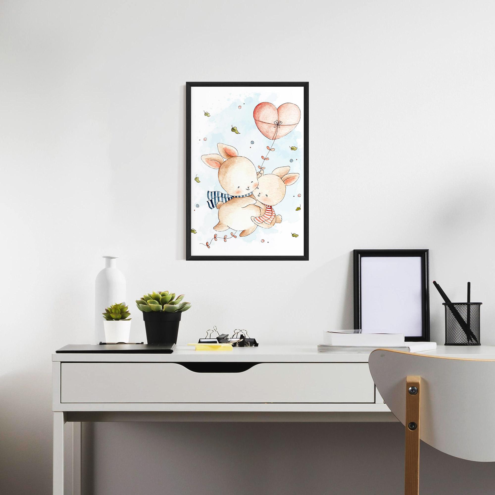 Plakat w Ramie Cute Couple Rabbit mockup 7