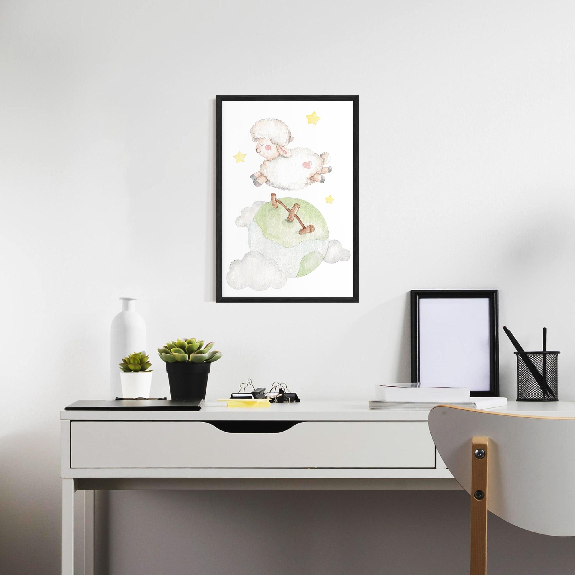 Plakat w Ramie Sheep Jump mockup 7