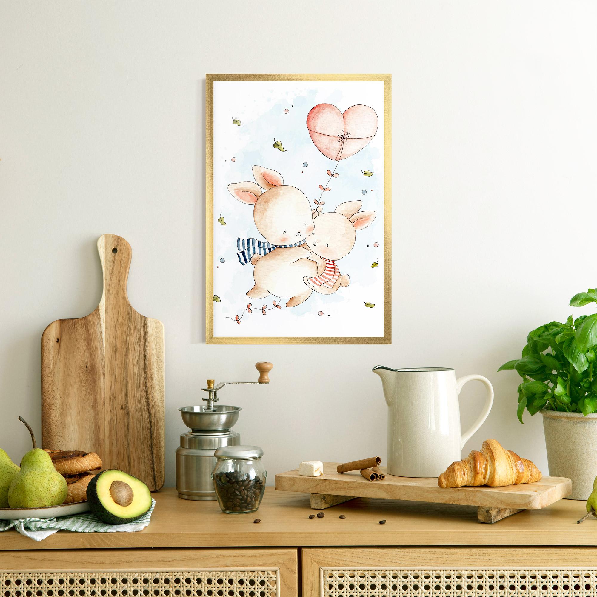Plakat w Ramie Cute Couple Rabbit mockup 8