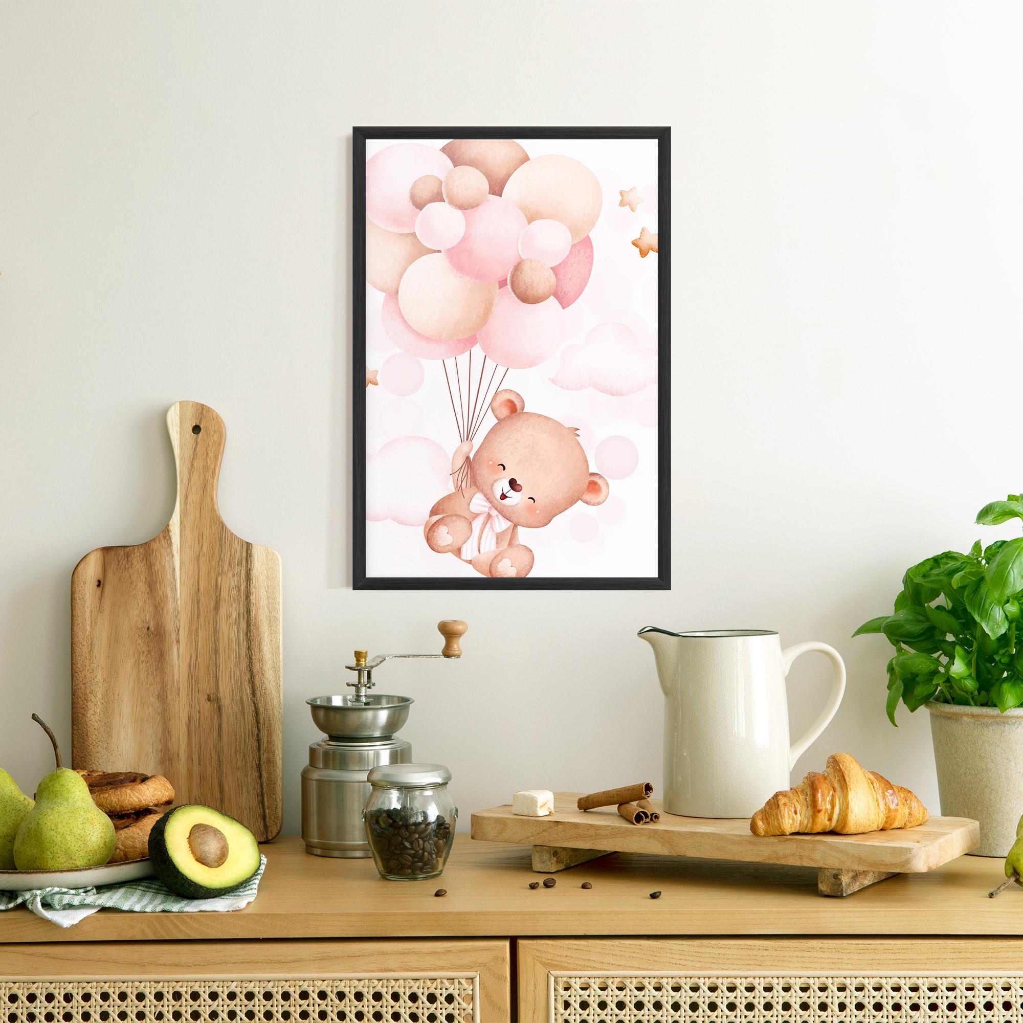 Plakat w Ramie Balloons Bear mockup 8