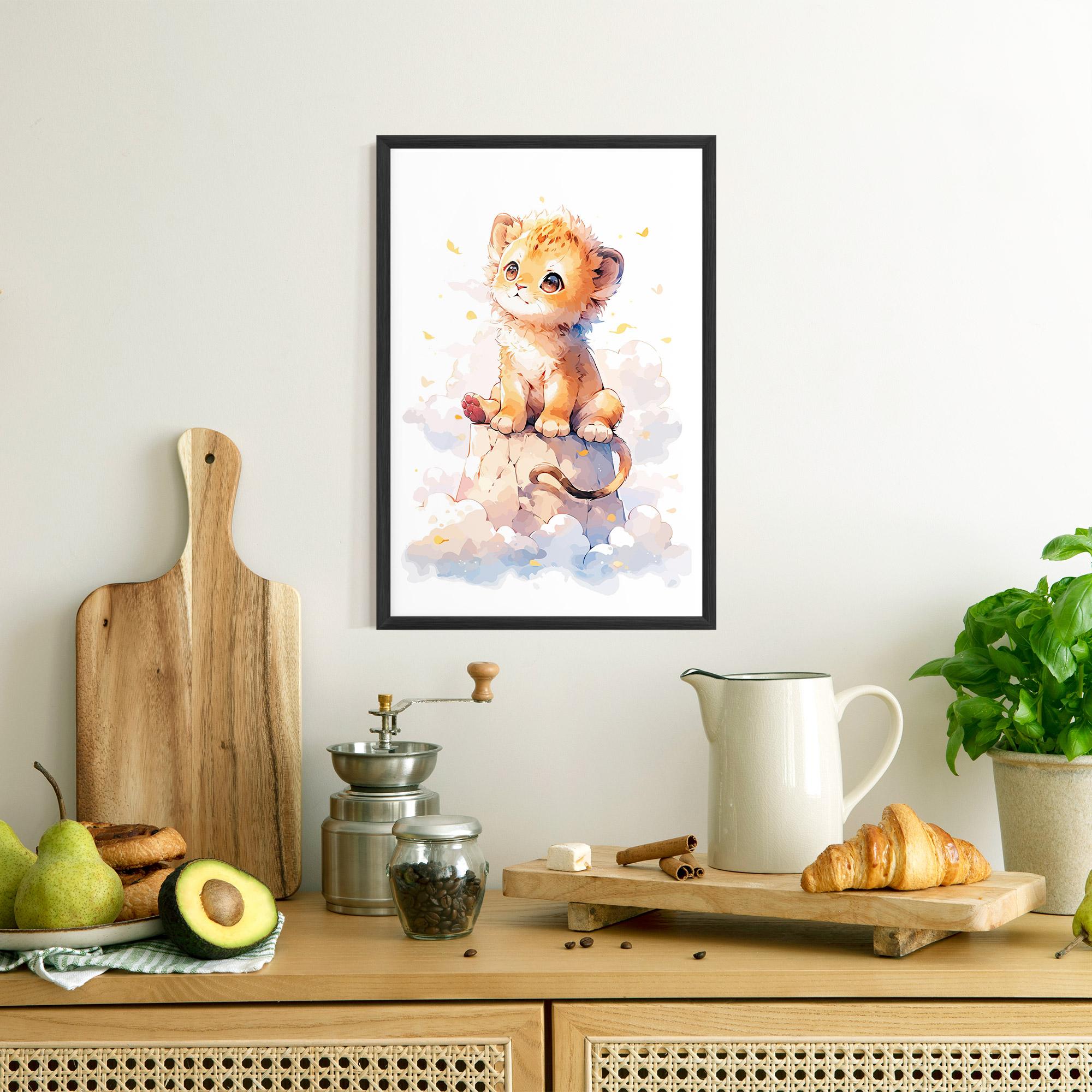 Plakat w Ramie Cute Cloud Lion mockup 8