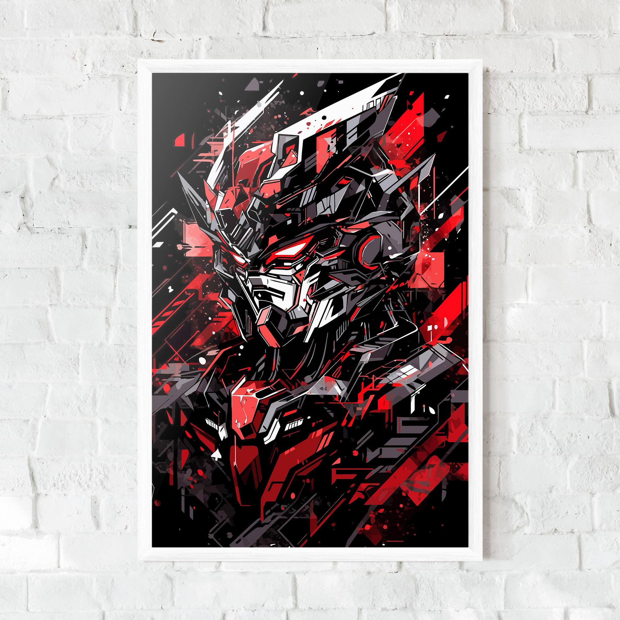 Plakat w Ramie Red Grey Robot mockup 0