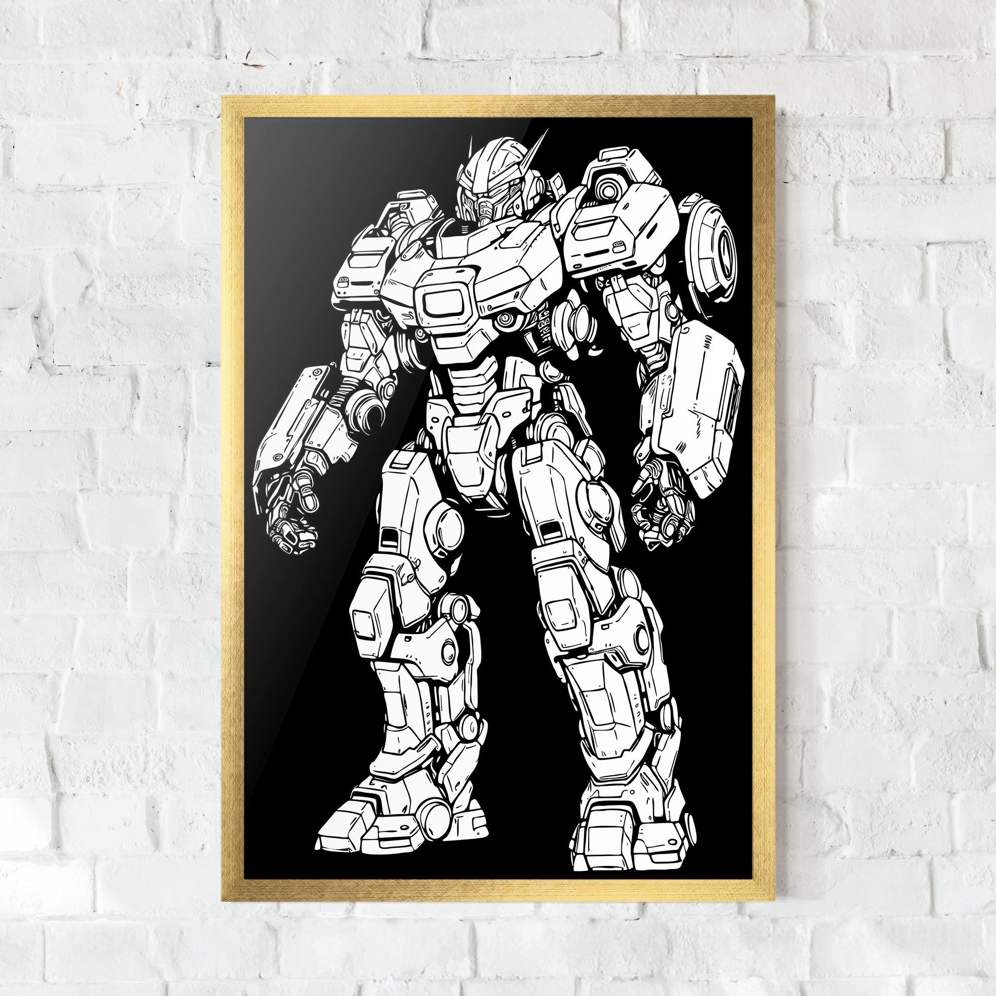 Plakat w Ramie Battlefield Robot mockup 0