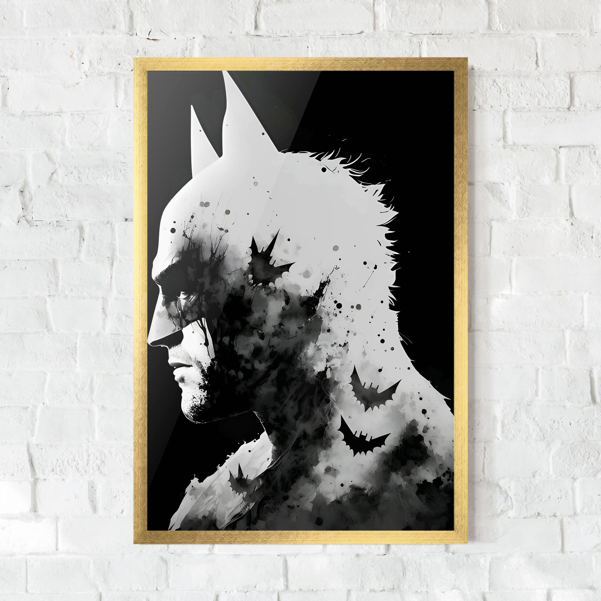 Plakat w Ramie Black White Batman mockup 0