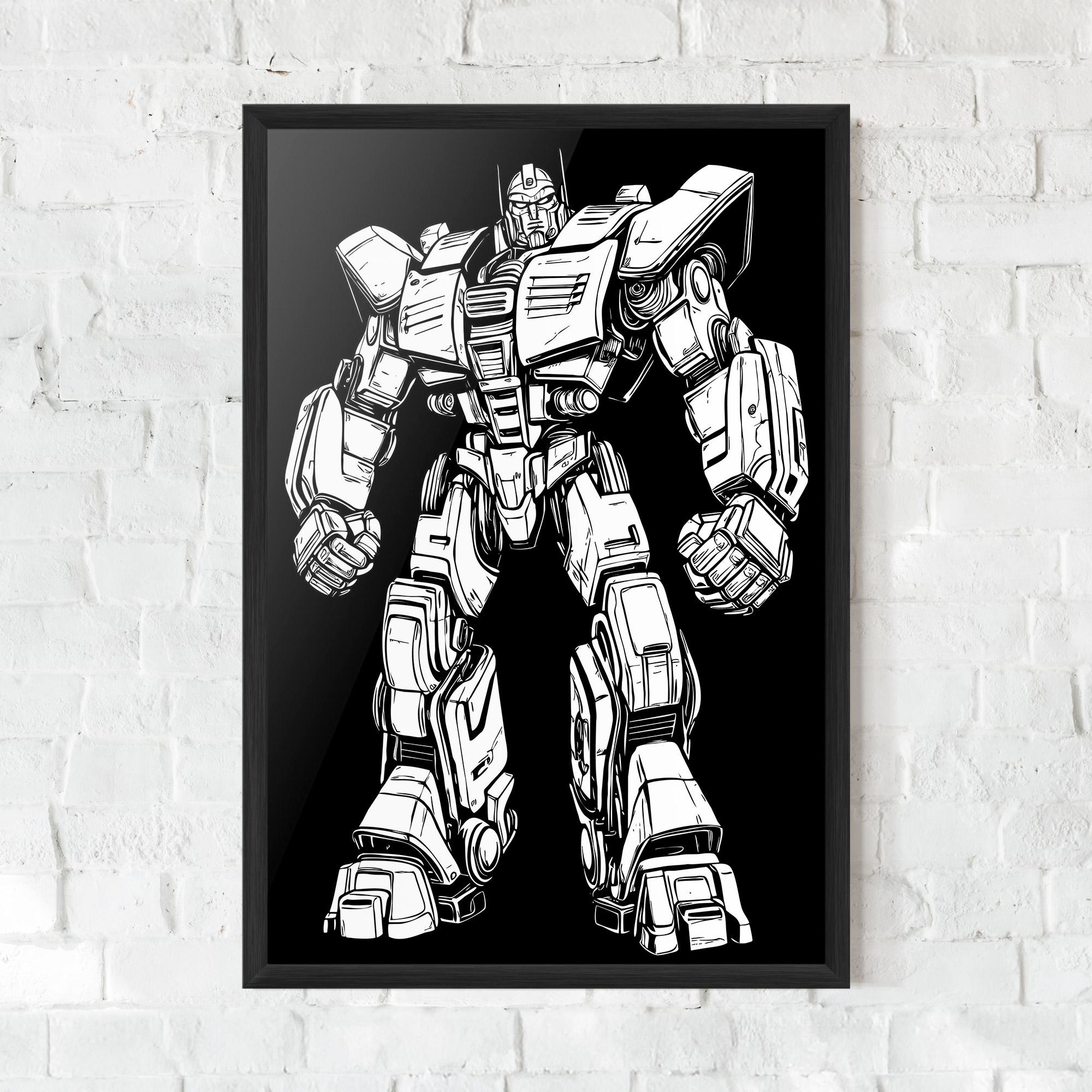 Plakat w Ramie Battlefield Robot Art mockup 0