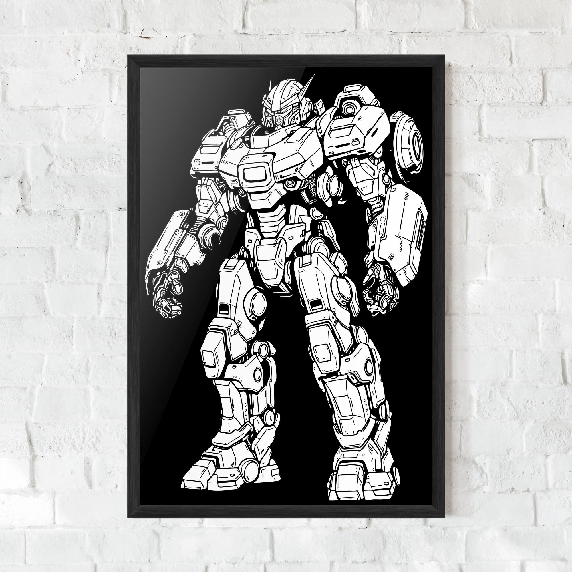 Plakat w Ramie Battlefield Robot mockup 0