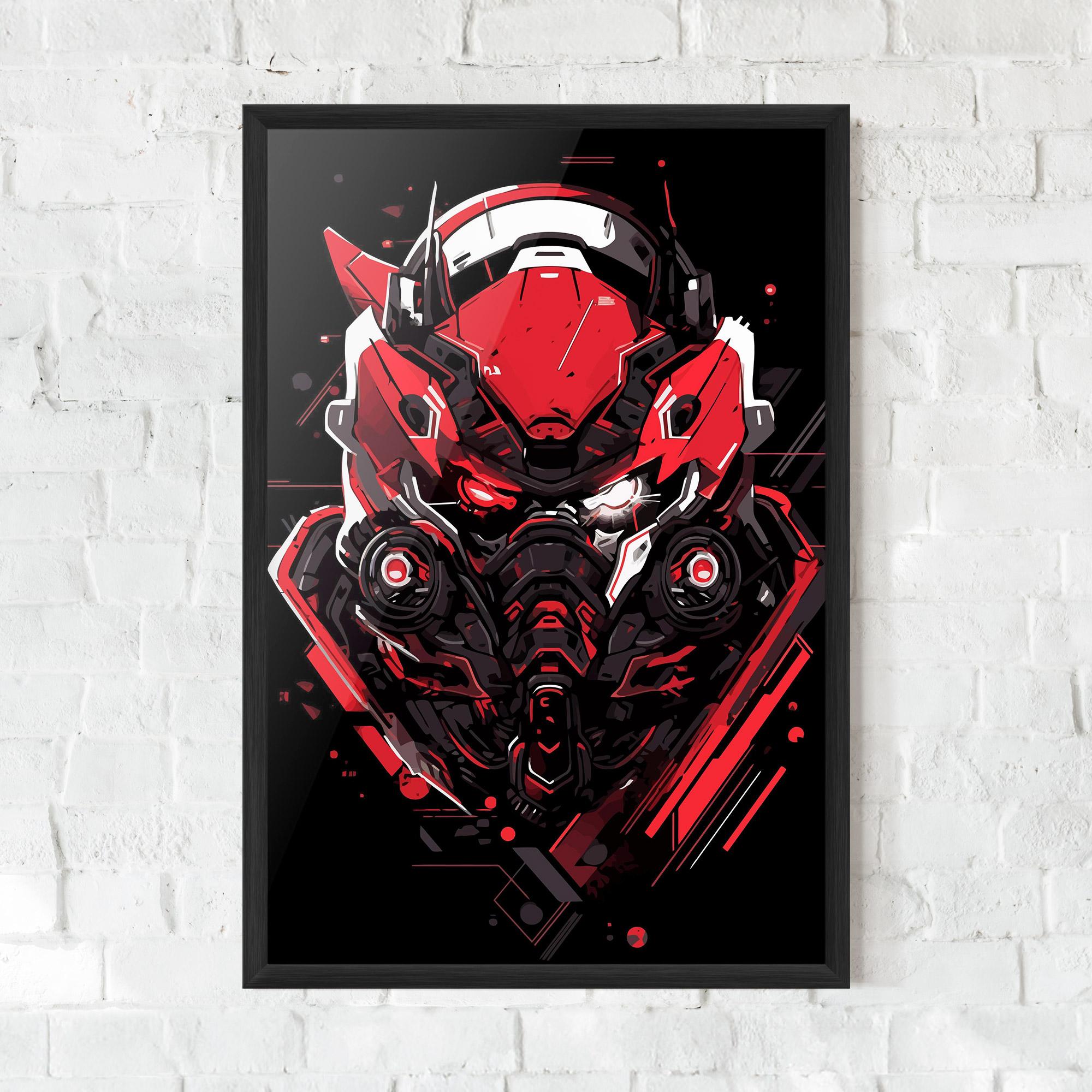 Plakat w Ramie Red Robot Art mockup 0